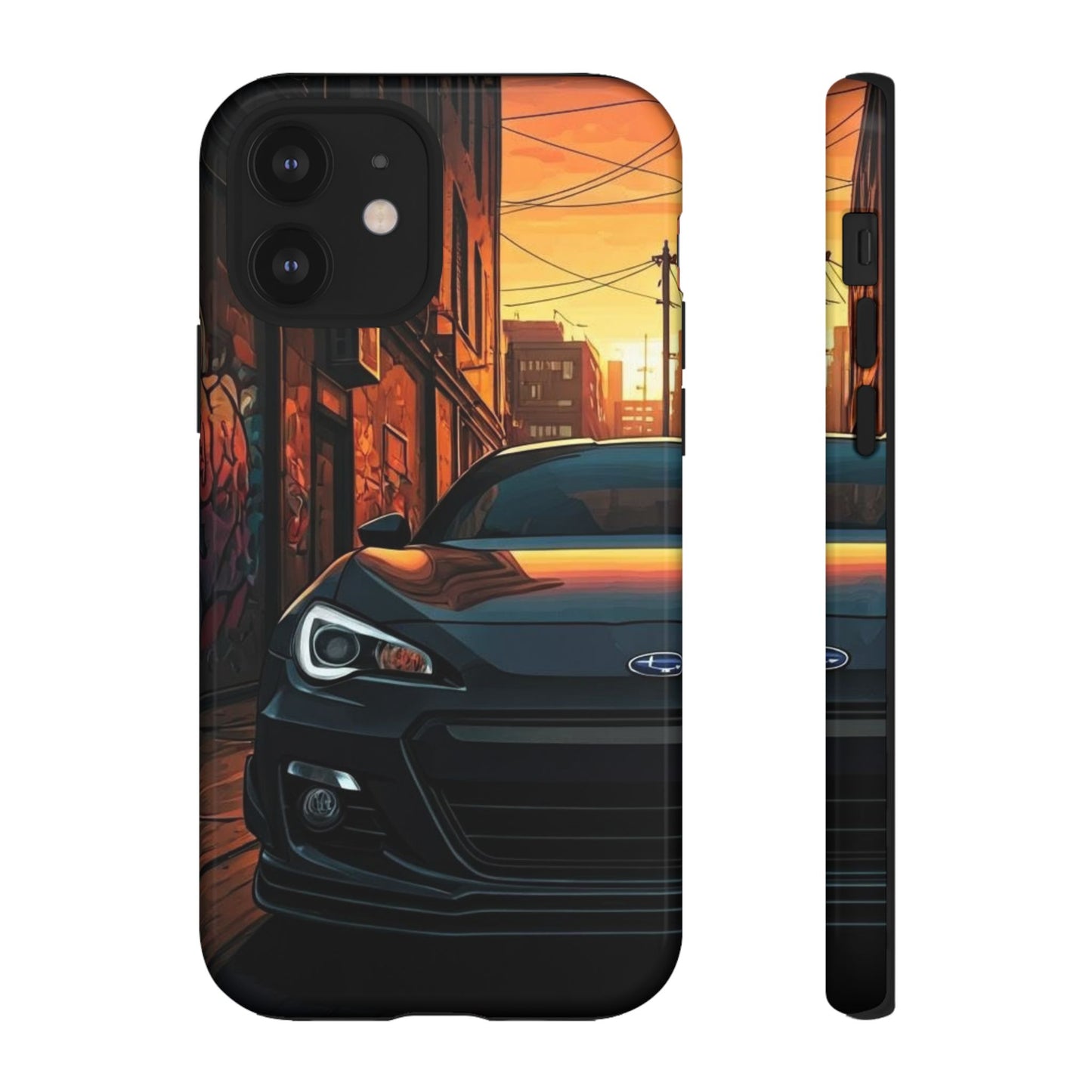 Subaru BRZ Street Life-Dual Layer Ultra Tough Phone Case iPhone 12 Glossy Printify by The Night Shift Automotive Apparel