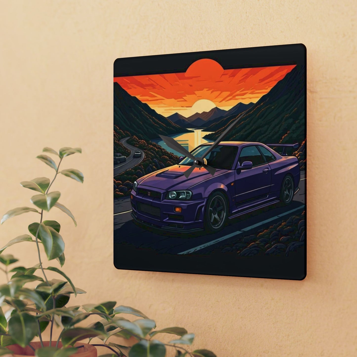 Nissan Skyline R34 GTR Mountain Drive-Acrylic Wall Clock