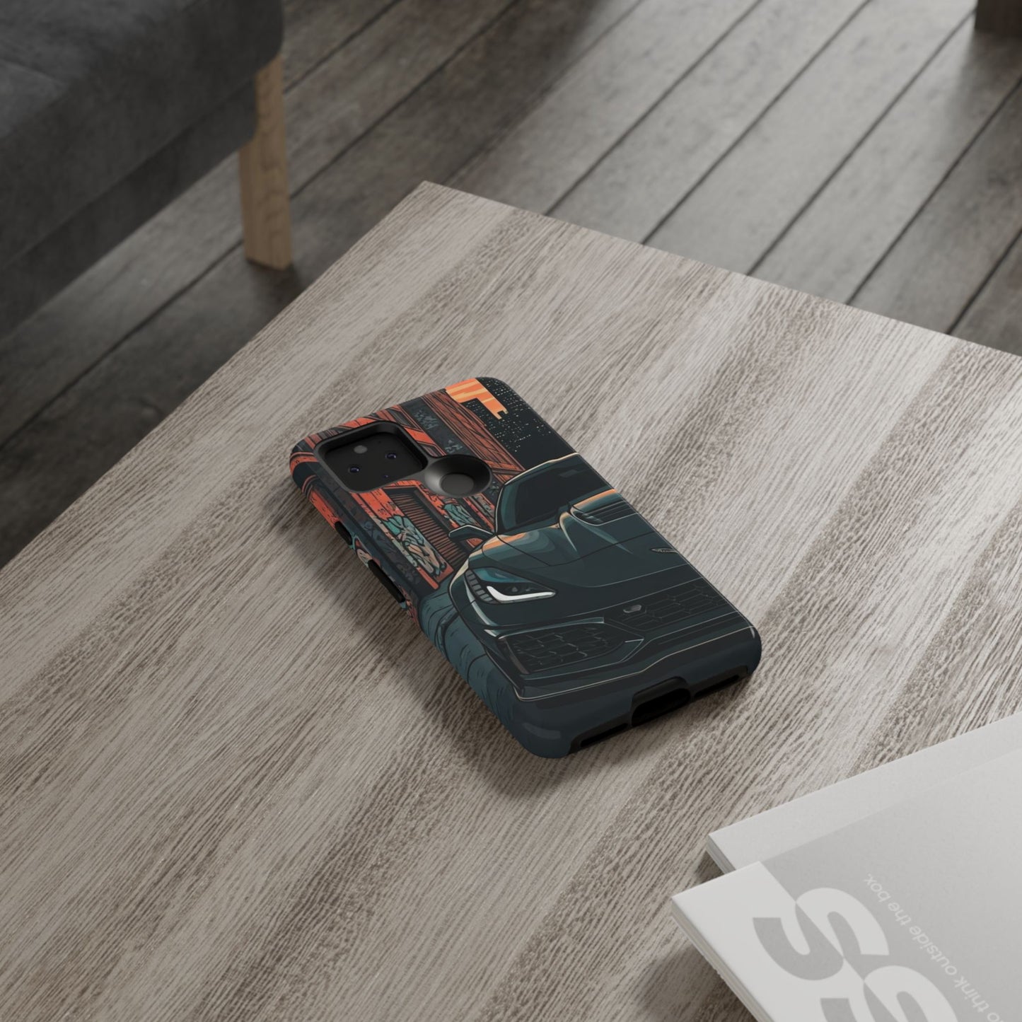 Chevy Corvette C7 Street Life-Dual Layer Ultra Tough Phone Case Google Pixel 5 5G Glossy Printify by The Night Shift Automotive Apparel