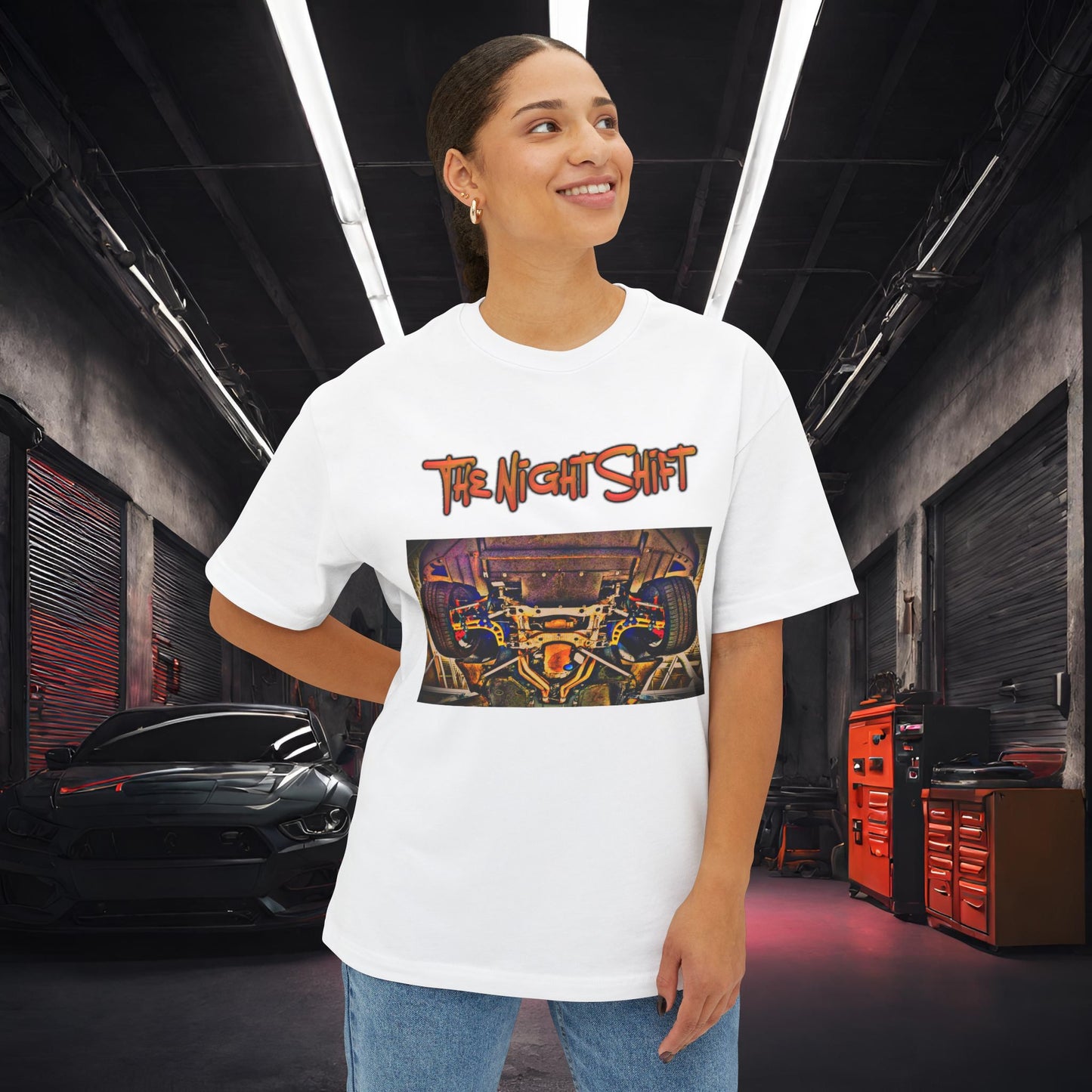 Chevy Corvette C7 FDF Mega Mantis Angle Kit-Premium, Ultra Soft Unisex Oversized Boxy Tee Printify by The Night Shift Automotive Apparel