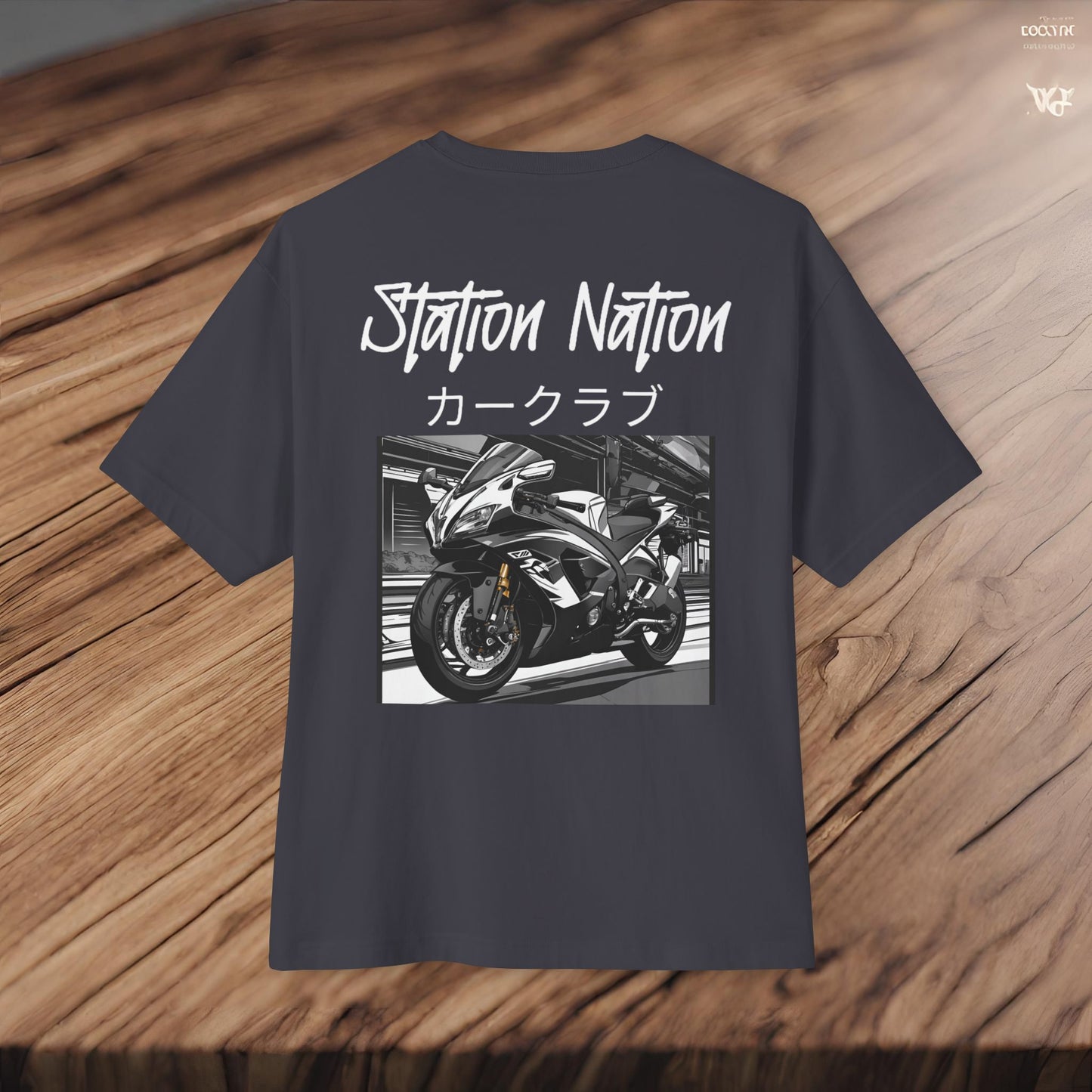 Station Nation-Premium, Ultra Soft Unisex Oversized Boxy Tee Printify by The Night Shift Automotive Apparel