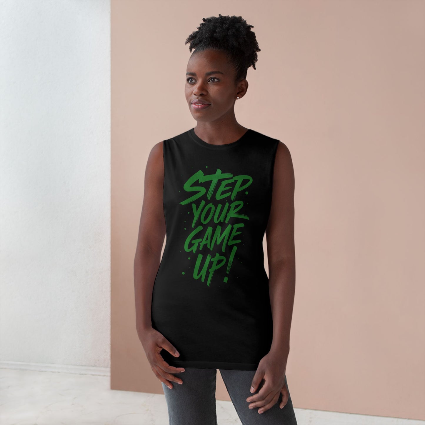 Step Your Game Up - Premium Unisex Barnard Tank Top Printify by The Night Shift Automotive Apparel