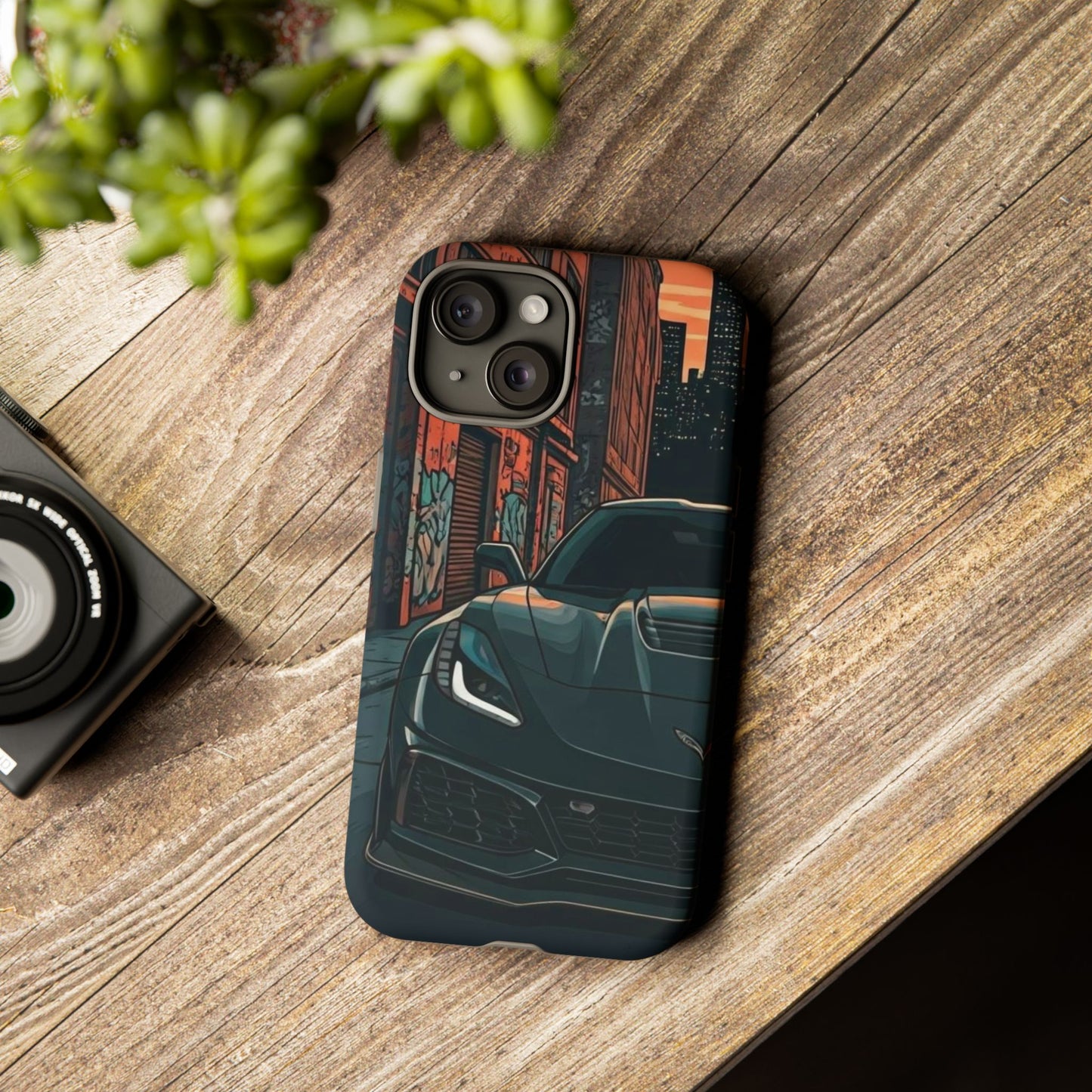 Chevy Corvette C7 Street Life-Dual Layer Ultra Tough Phone Case iPhone 15 Matte Printify by The Night Shift Automotive Apparel