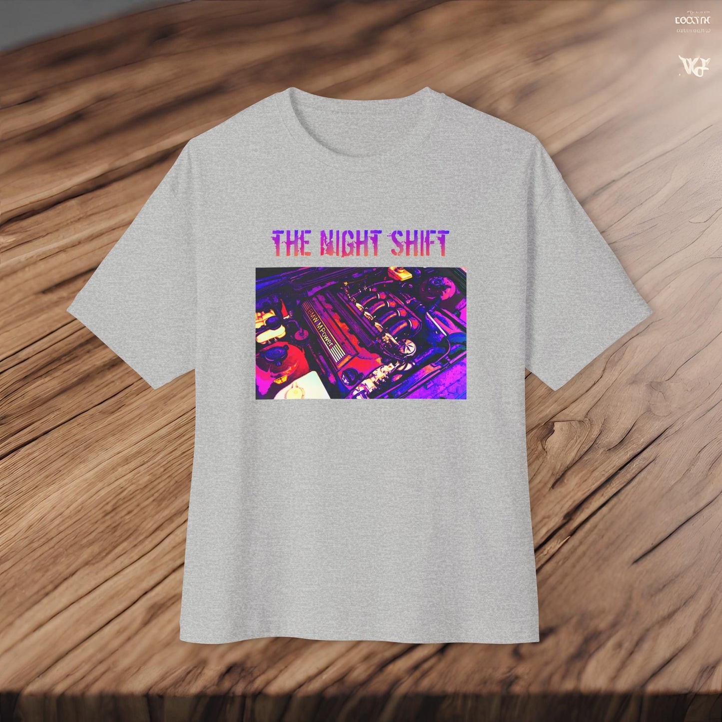 S50B32 Synthwave-Premium, Ultra Soft Unisex Oversized Boxy Tee Printify by The Night Shift Automotive Apparel