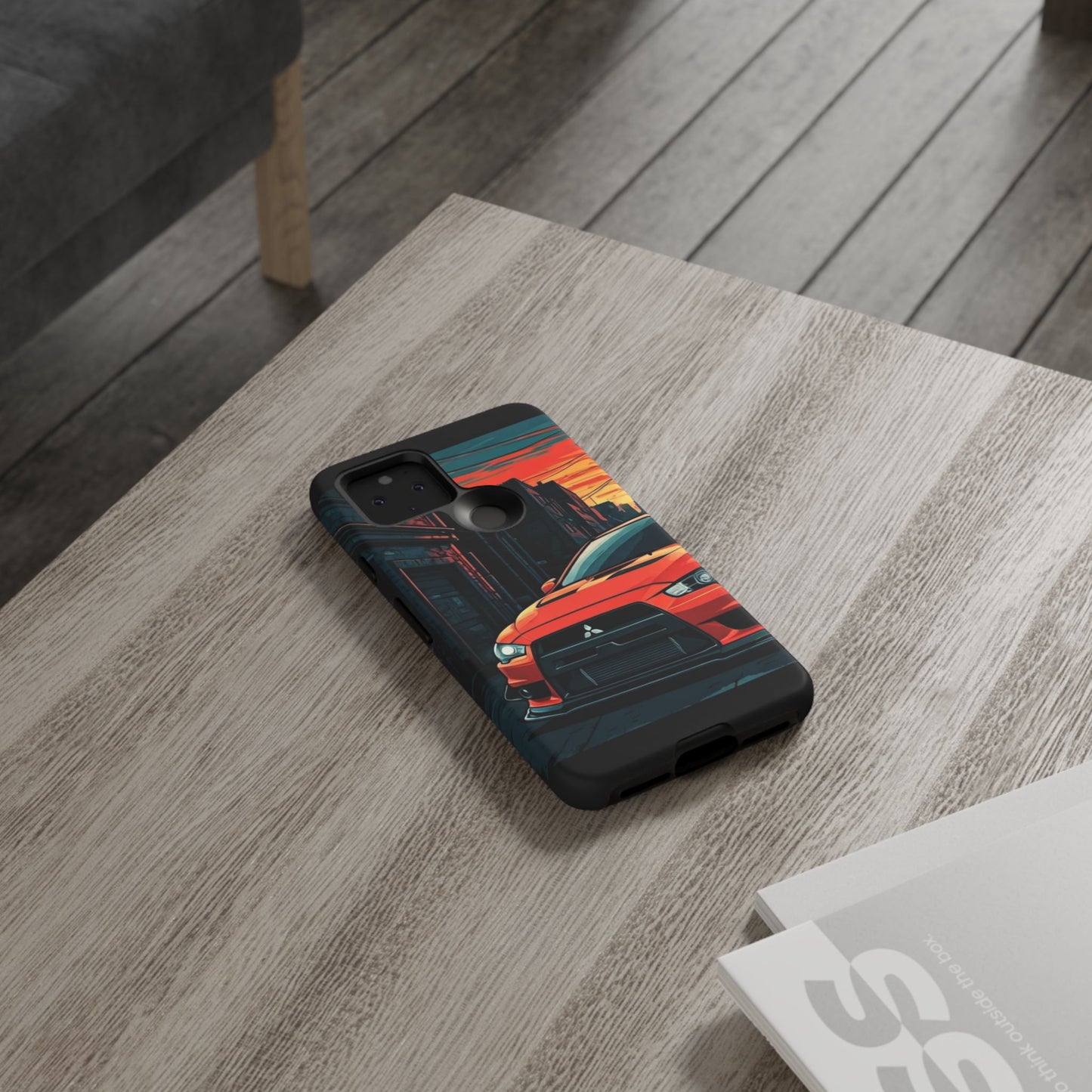 Mitsubishi Evo X Street Life-Dual Layer Ultra Tough Phone Case Google Pixel 5 5G Matte Printify by The Night Shift Automotive Apparel