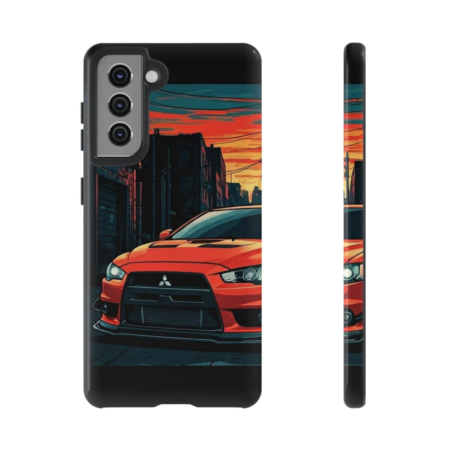 Mitsubishi Evo X Street Life-Dual Layer Ultra Tough Phone Case Samsung Galaxy S21 Glossy Printify by The Night Shift Automotive Apparel