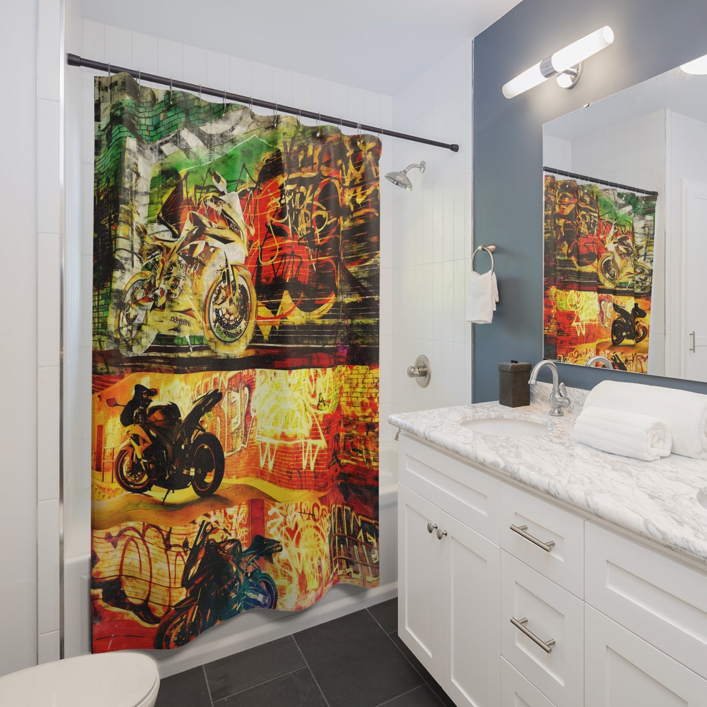 Shower Curtains Printify by The Night Shift Automotive Apparel