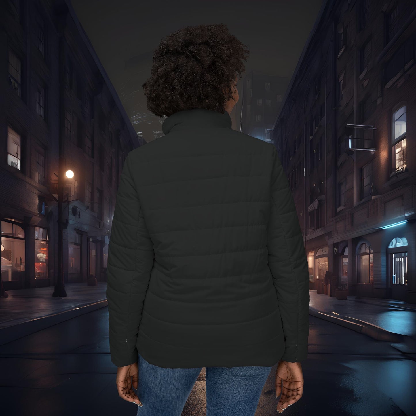 Station Nation-Stylish Warm & Cozy Women’s Puffer Jacket Printify by The Night Shift Automotive Apparel