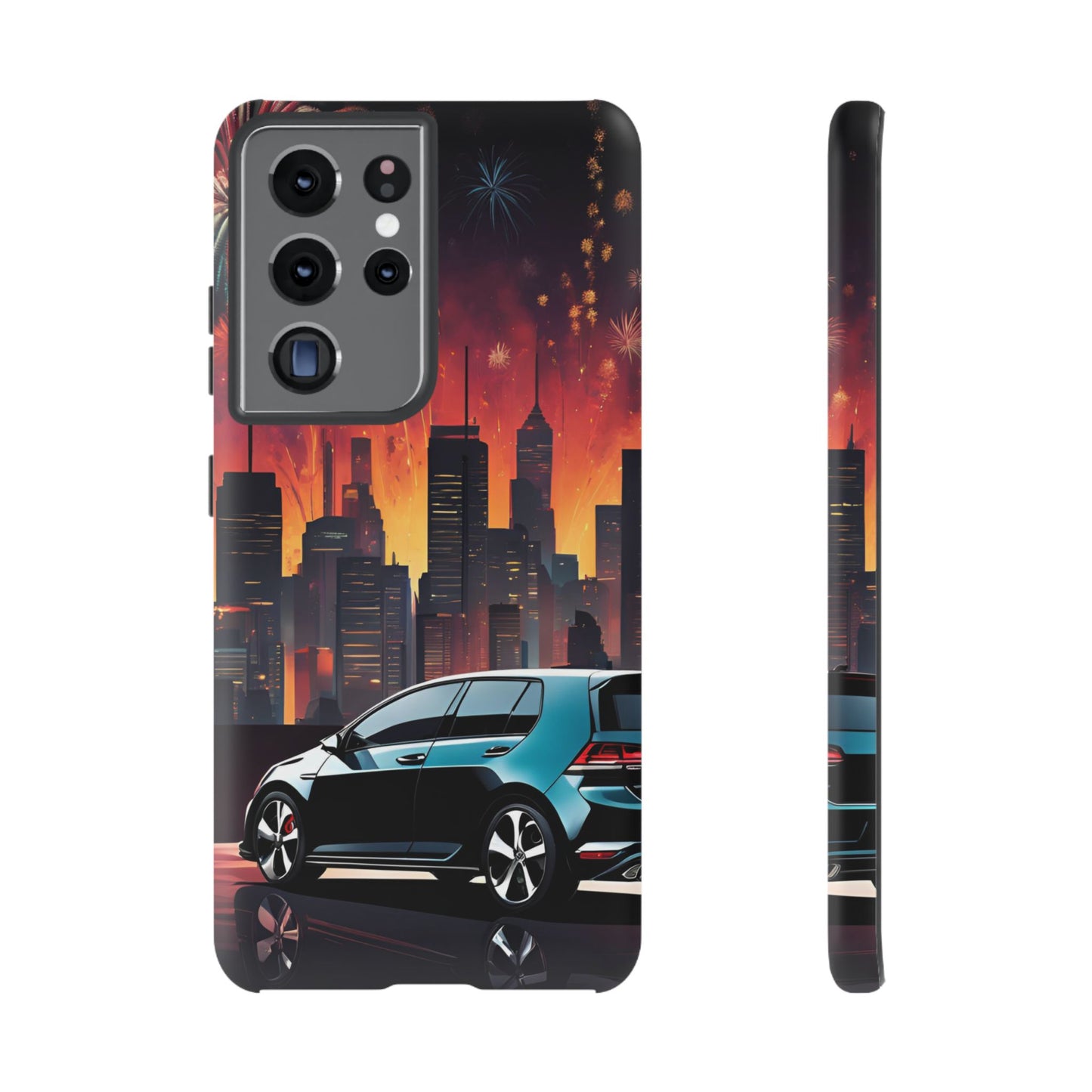 Volkswagon Golf GTI Fireworks-Dual Layer Ultra Tough Phone Case Samsung Galaxy S21 Ultra Matte Printify by The Night Shift Automotive Apparel