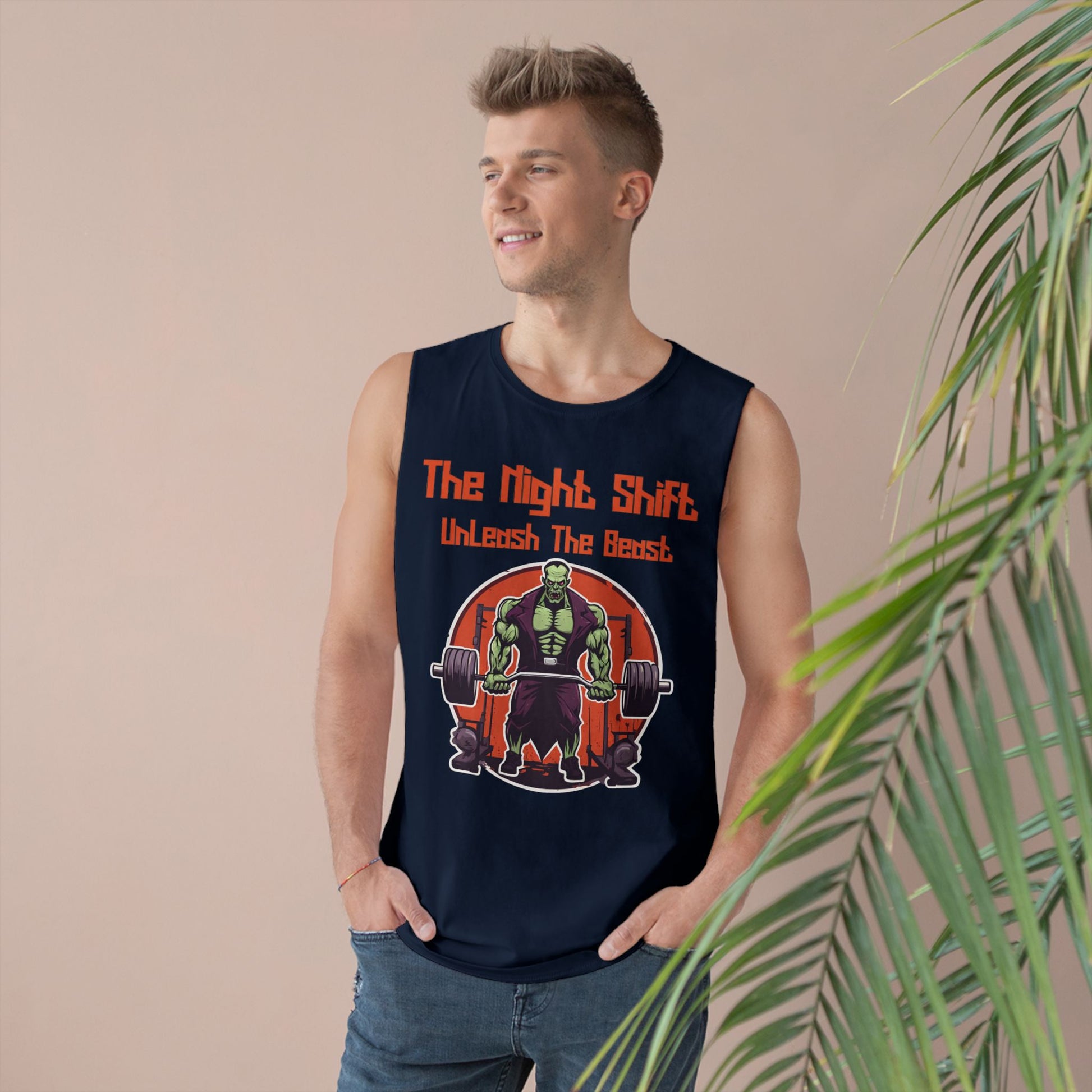 Unleash The Beast - Frankenstein Body Builder-Premium Unisex Barnard Tank Top Printify by The Night Shift Automotive Apparel