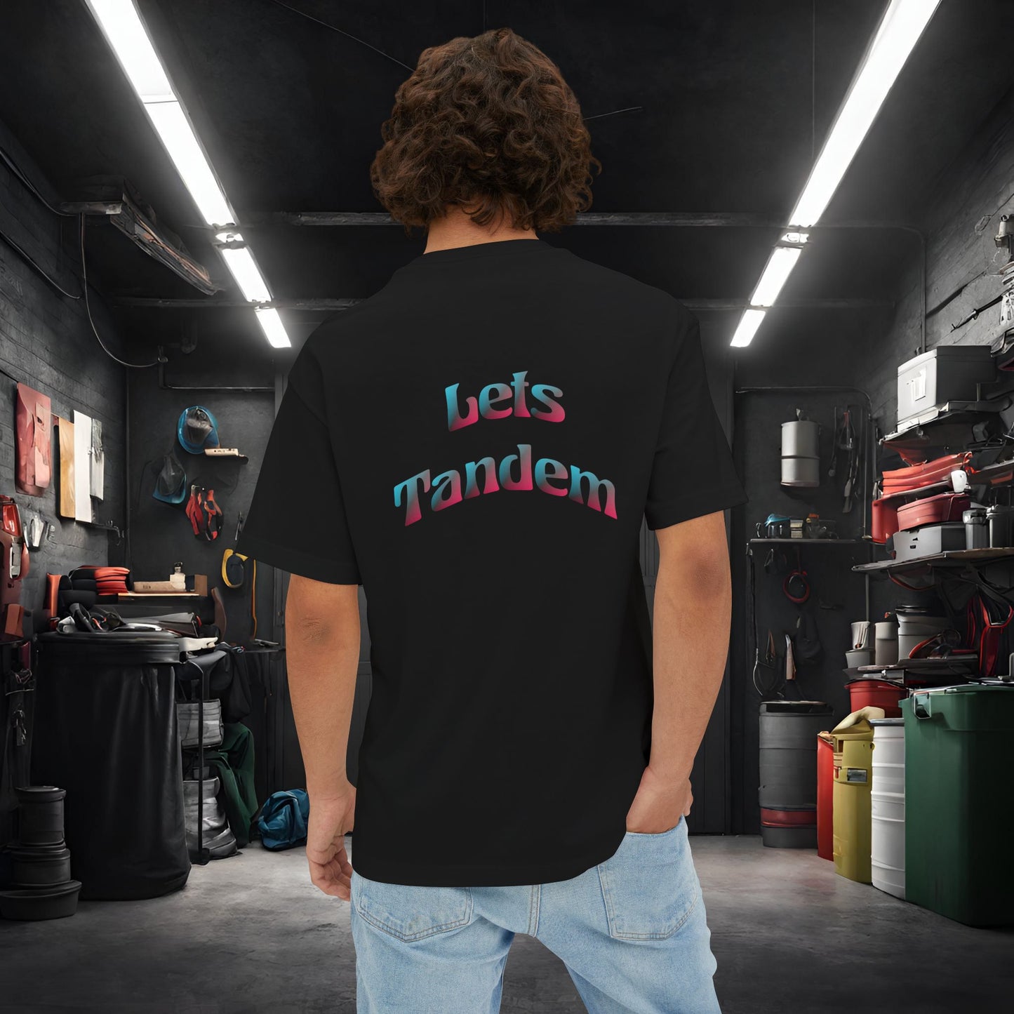 Lets Tandem-Premium, Ultra Soft, Unisex Oversized Boxy Tee Printify by The Night Shift Automotive Apparel