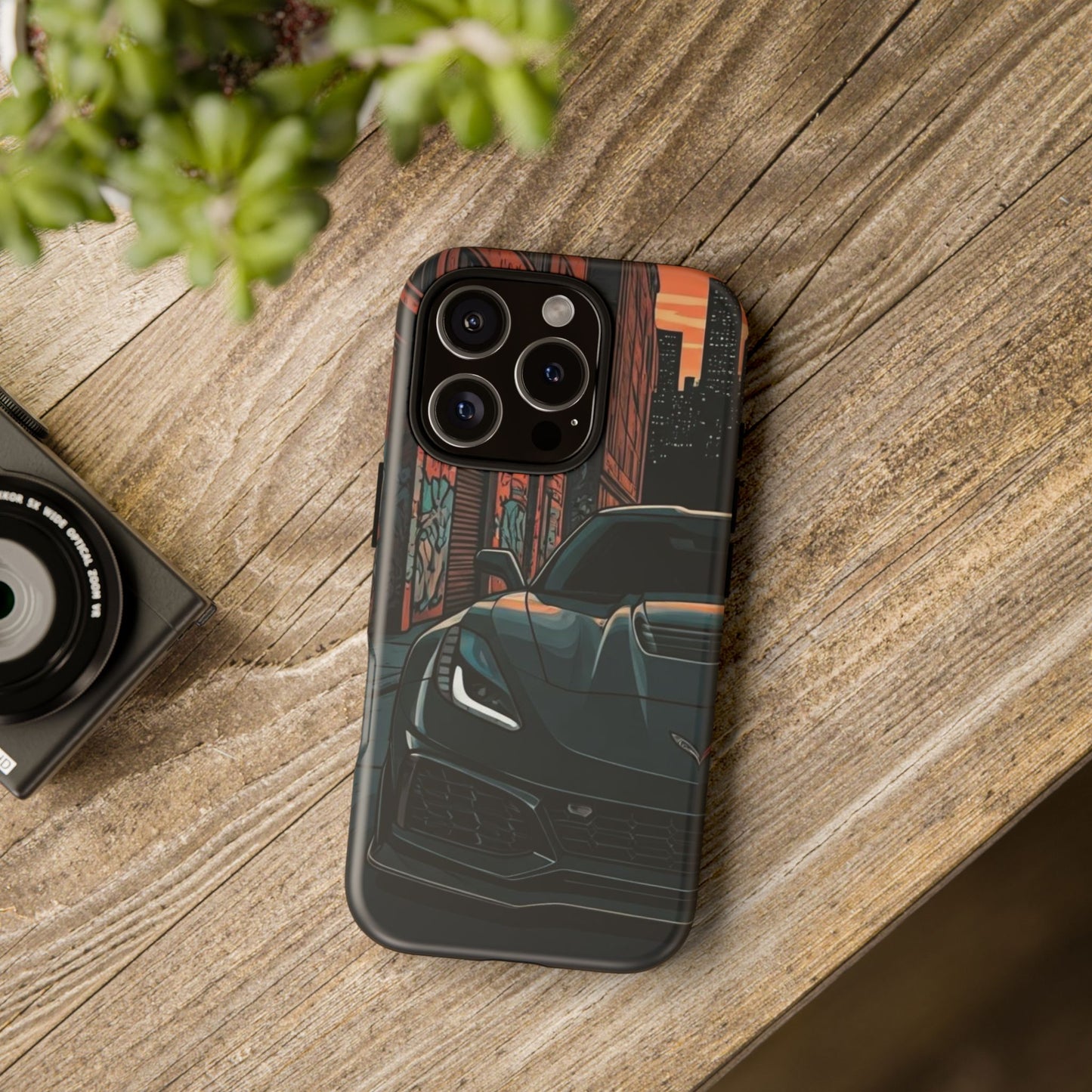 Chevy Corvette C7 Street Life-Dual Layer Ultra Tough Phone Case iPhone 16 Pro Matte Printify by The Night Shift Automotive Apparel
