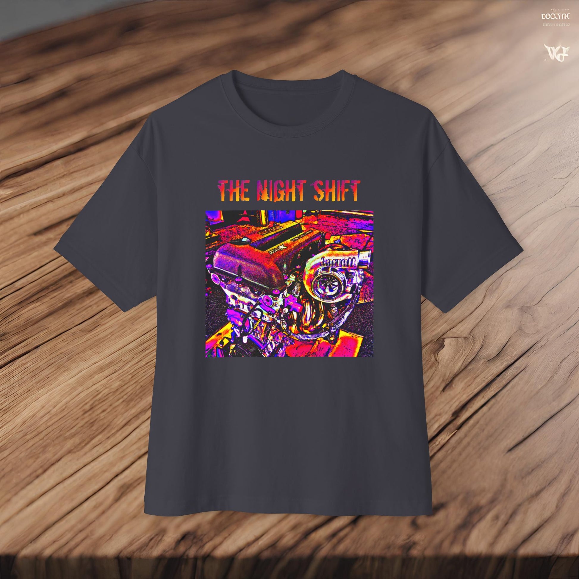 SR20DET Synthwave-Premium, Ultra Soft Unisex Oversized Boxy Tee Printify by The Night Shift Automotive Apparel