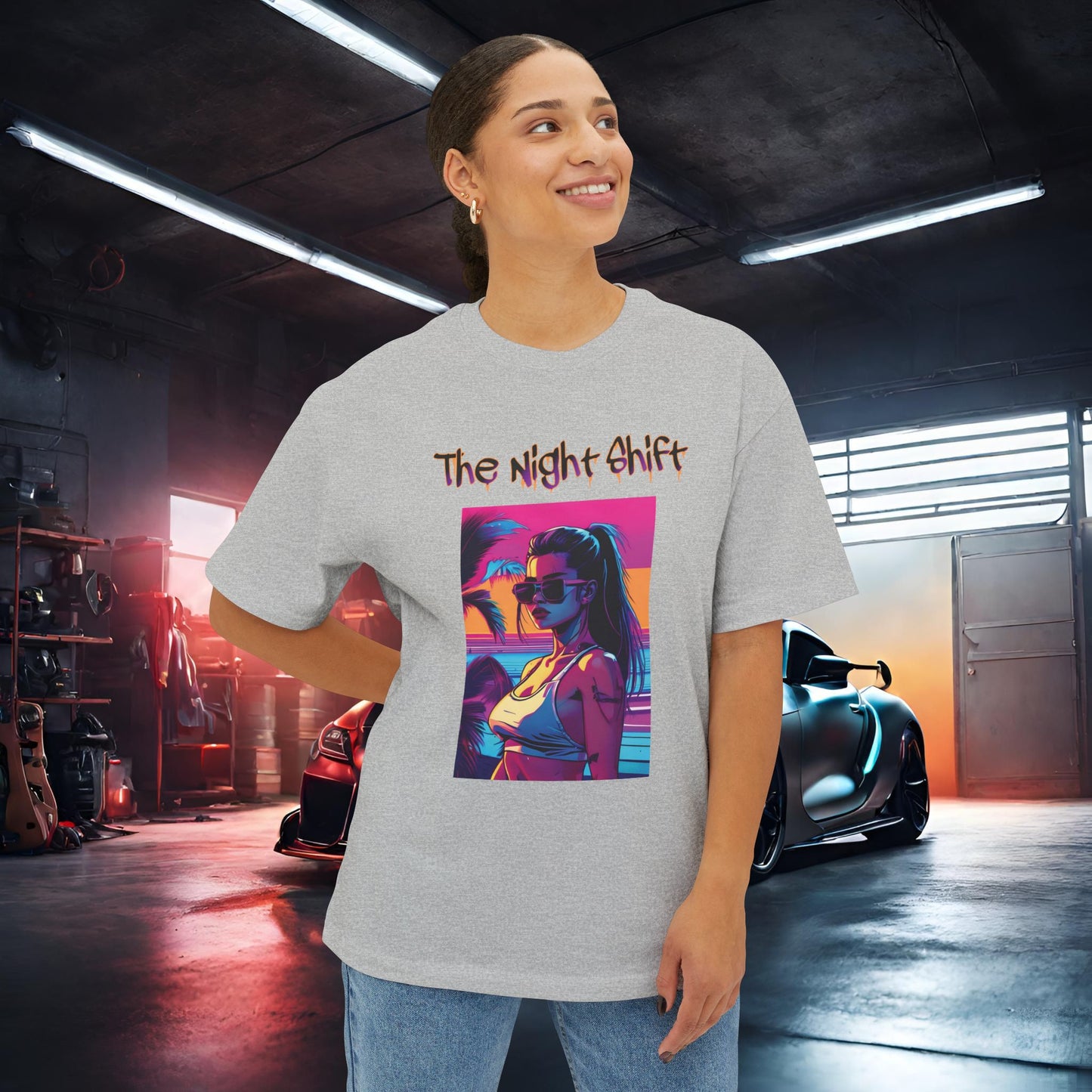 Heatwave-Premium, Ultra Soft Unisex Oversized Boxy Tee Printify by The Night Shift Automotive Apparel