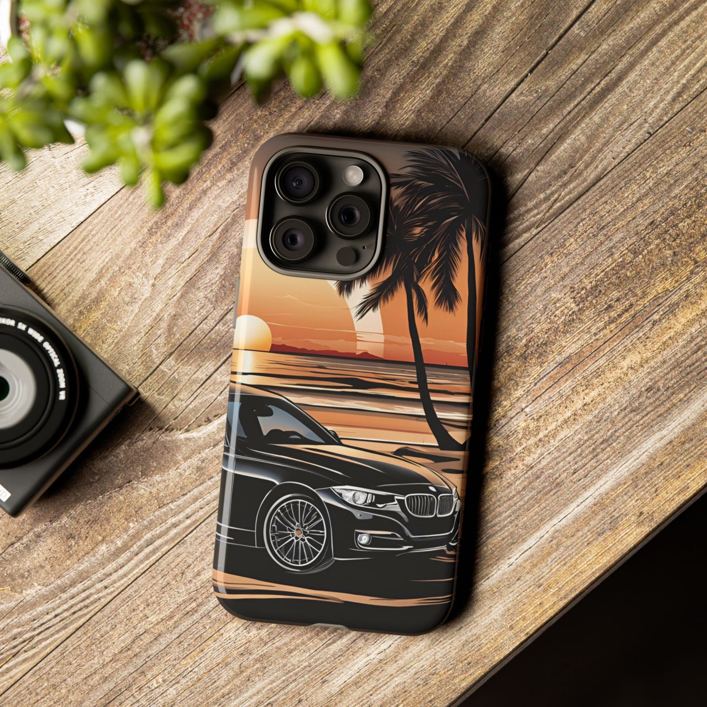 BMW Sunset On The Beach-Dual Layer Ultra Tough Phone Case iPhone 15 Pro Max Glossy Printify by The Night Shift Automotive Apparel