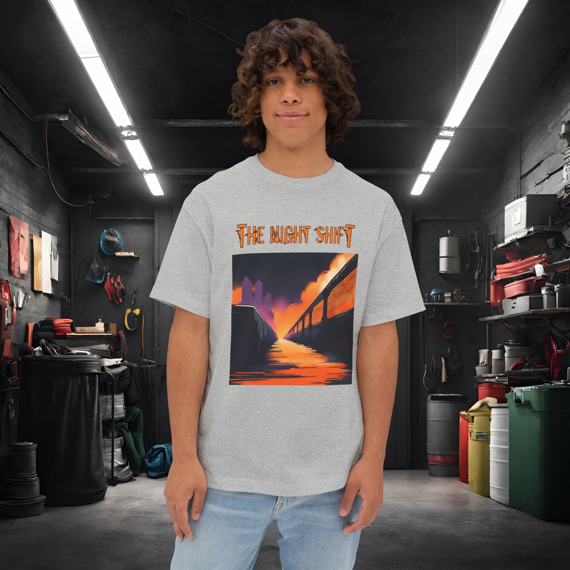 Urban Streets-Premium, Ultra Soft Unisex Oversized Boxy Tee Athletic Heather Printify by The Night Shift Automotive Apparel