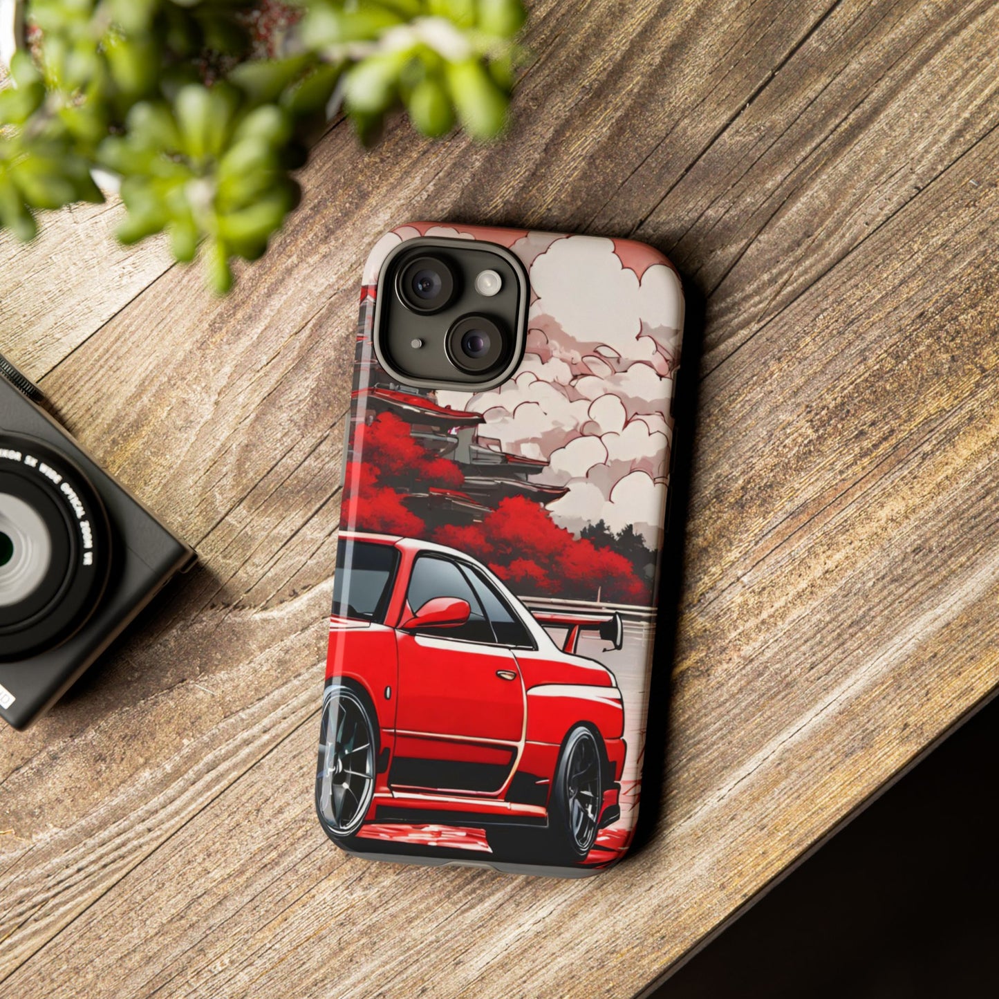 Nissan Skyline R34-Dual Layer Ultra Tough Phone Case iPhone 15 Glossy Printify by The Night Shift Automotive Apparel