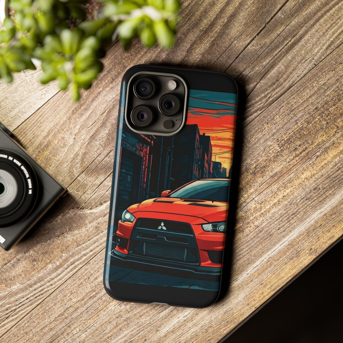 Mitsubishi Evo X Street Life-Dual Layer Ultra Tough Phone Case iPhone 15 Pro Max Glossy Printify by The Night Shift Automotive Apparel