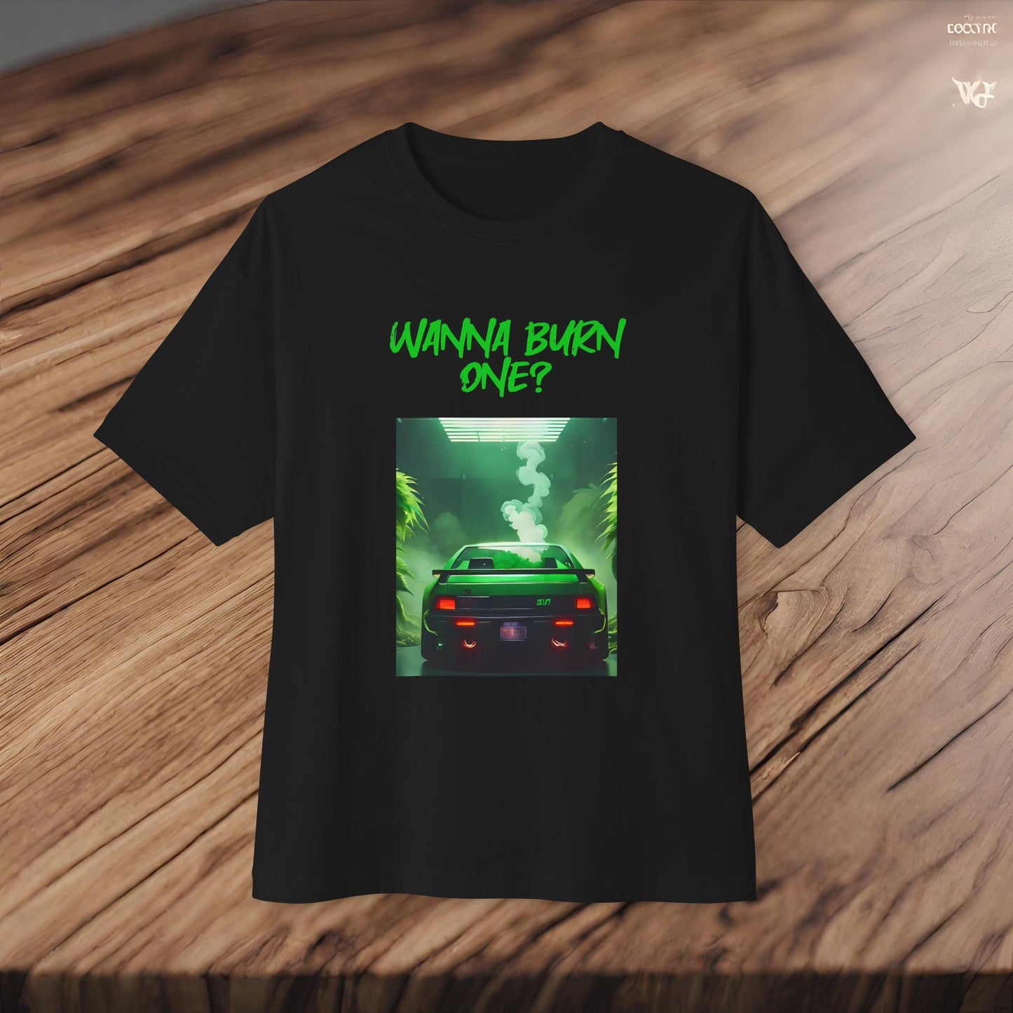 Wanna Burn One-Premium, Ultra Soft Unisex Oversized Boxy Tee Printify by The Night Shift Automotive Apparel