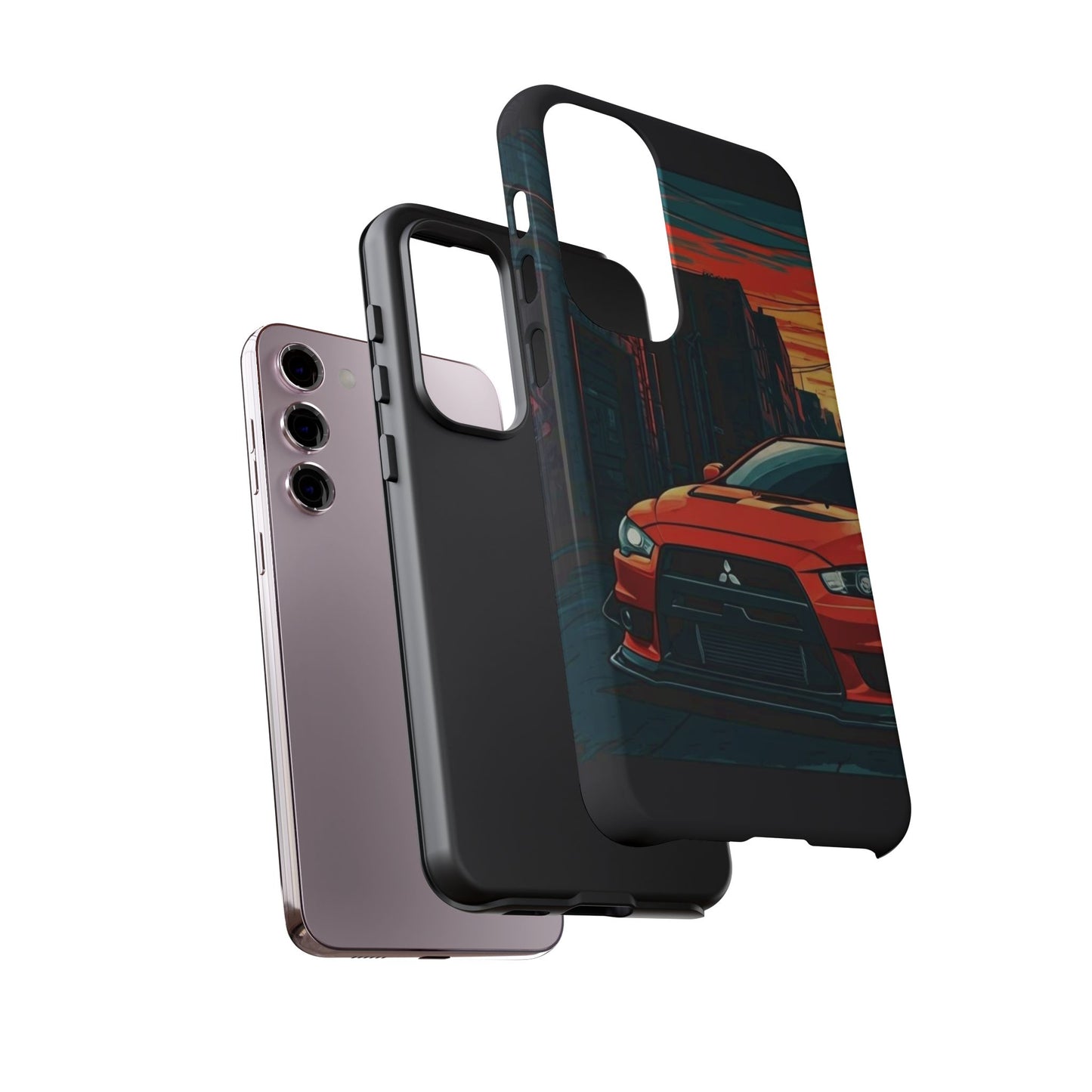 Mitsubishi Evo X Street Life-Dual Layer Ultra Tough Phone Case Printify by The Night Shift Automotive Apparel