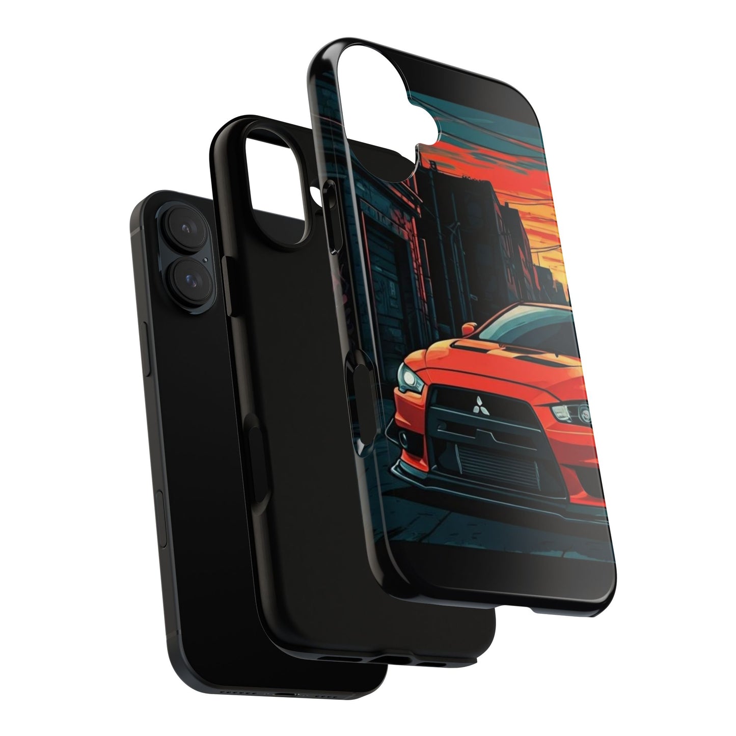 Mitsubishi Evo X Street Life-Dual Layer Ultra Tough Phone Case Printify by The Night Shift Automotive Apparel