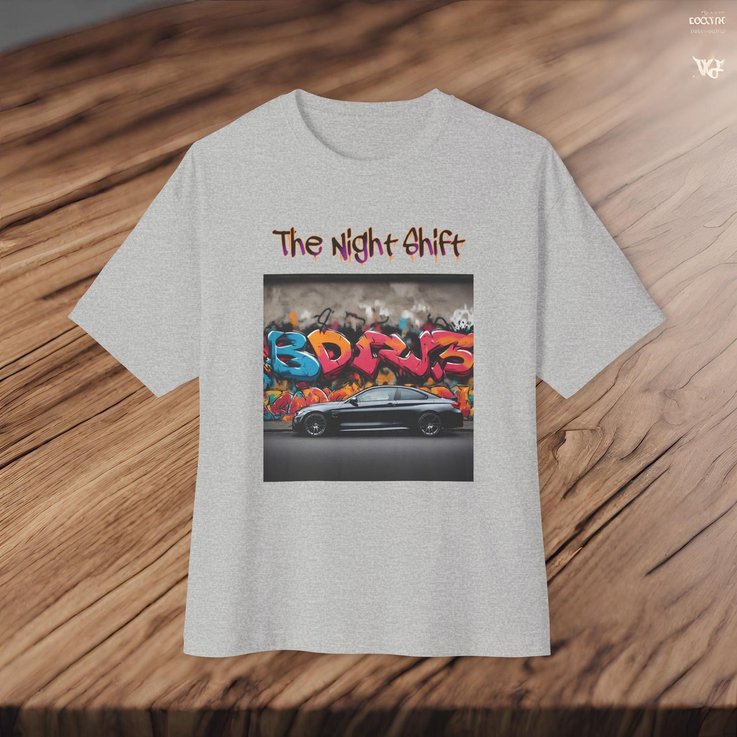 BMW M4 Graffiti-Premium, Ultra Soft Unisex Oversized Boxy Tee Printify by The Night Shift Automotive Apparel