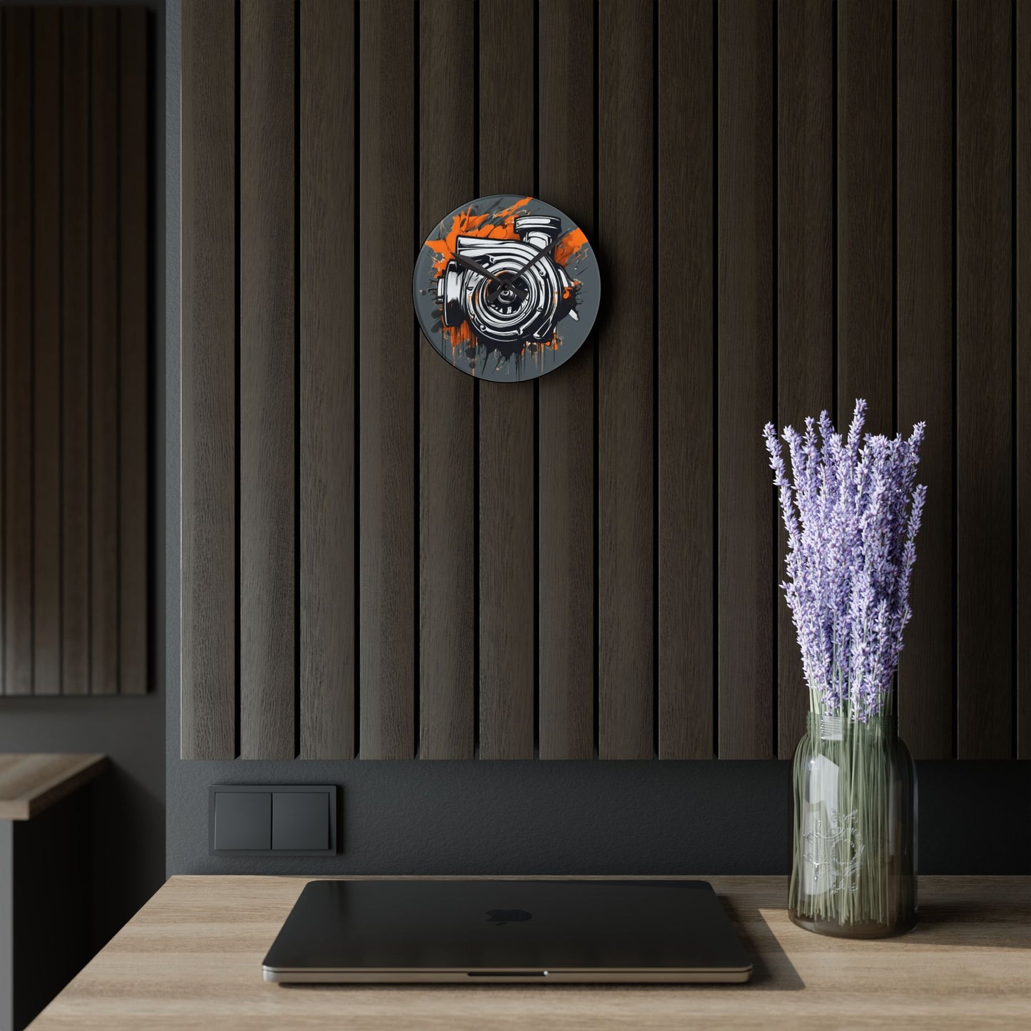 Graffiti Turbo-Acrylic Wall Clock Printify by The Night Shift Automotive Apparel