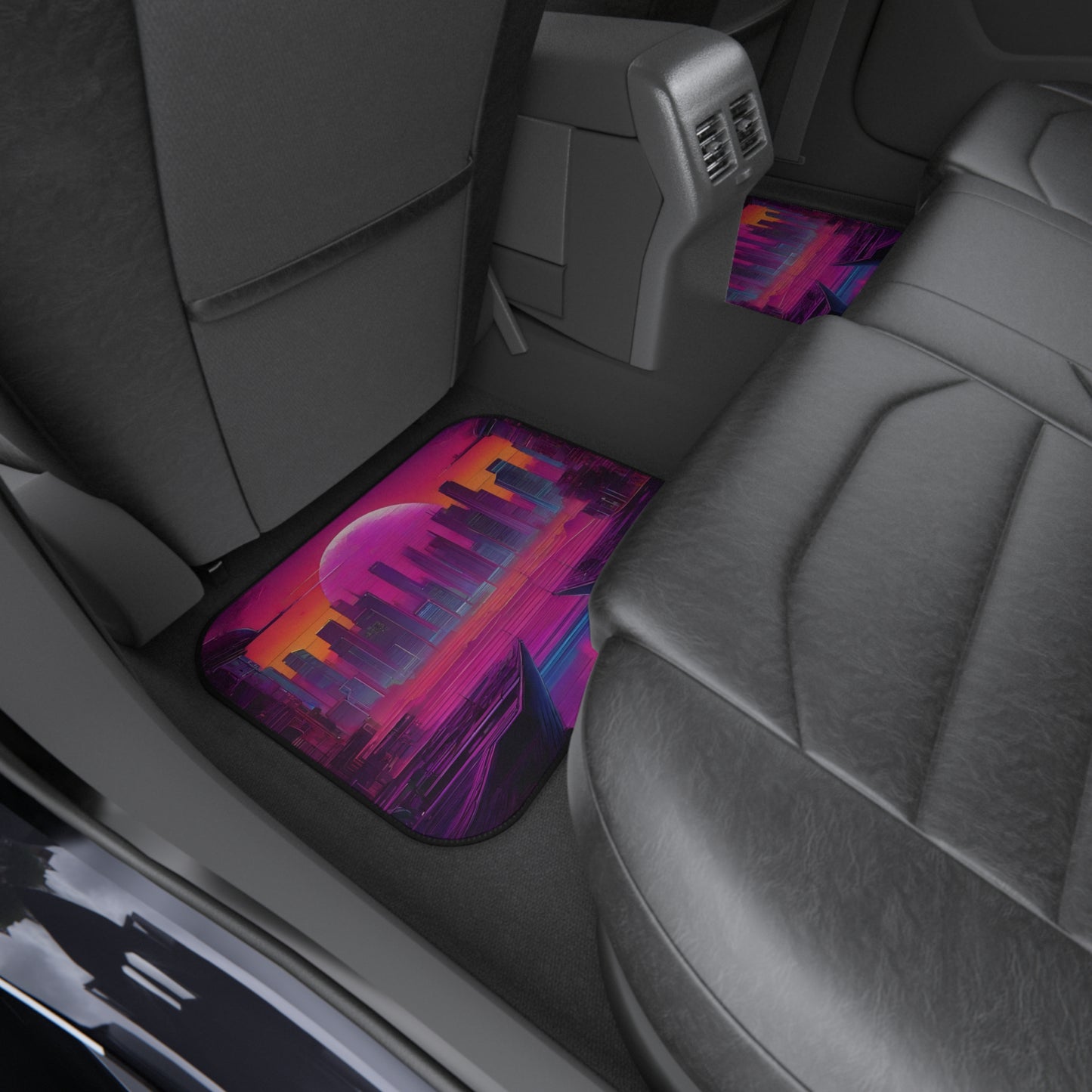 Sunset Synthwave-Premium, High Quality Car Floor Mats (Set of 4) Printify by The Night Shift Automotive Apparel