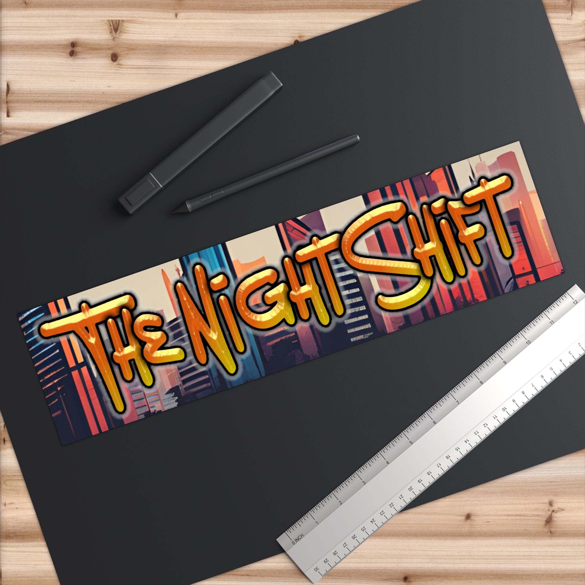 The Night Shift-Bumper Sticker 15" × 3.75" Rectangle White Printify by The Night Shift Automotive Apparel