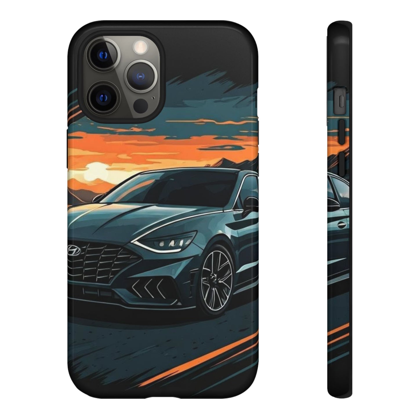 Hyundai Sonata-Sunset Drive-Dual Layer Ultra Tough Phone Case iPhone 12 Pro Max Glossy Printify by The Night Shift Automotive Apparel