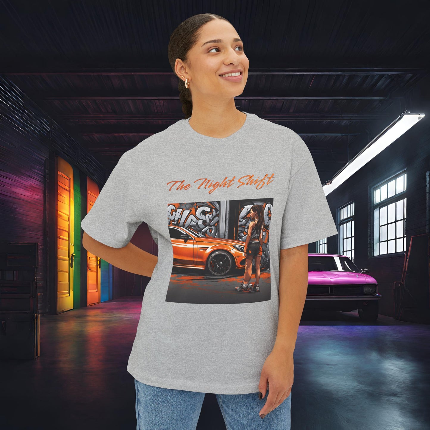 Mercedes-Benz C63 AMG Graffiti-Premium, Ultra Soft Unisex Oversized Boxy Tee Printify by The Night Shift Automotive Apparel