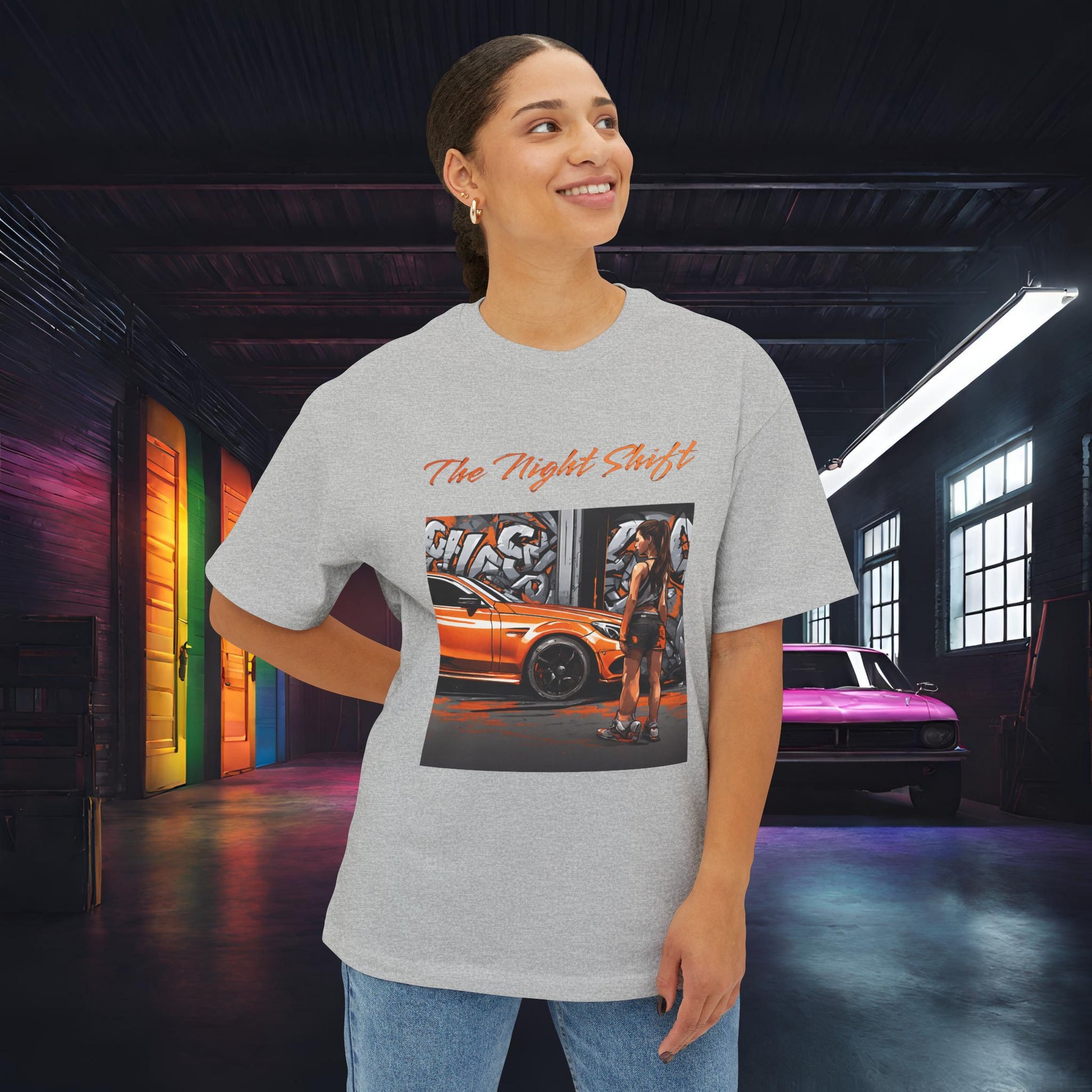 Mercedes-Benz C63 AMG Graffiti-Premium, Ultra Soft Unisex Oversized Boxy Tee Printify by The Night Shift Automotive Apparel