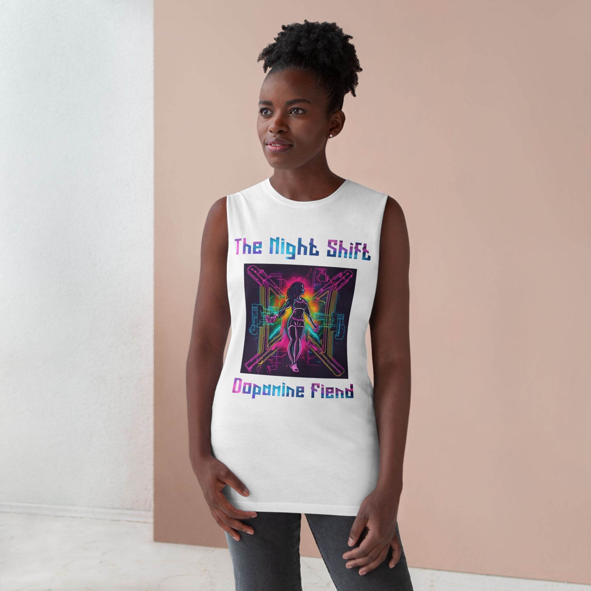 Dopamine Fiend - Premium Unisex Barnard Tank Top Printify by The Night Shift Automotive Apparel