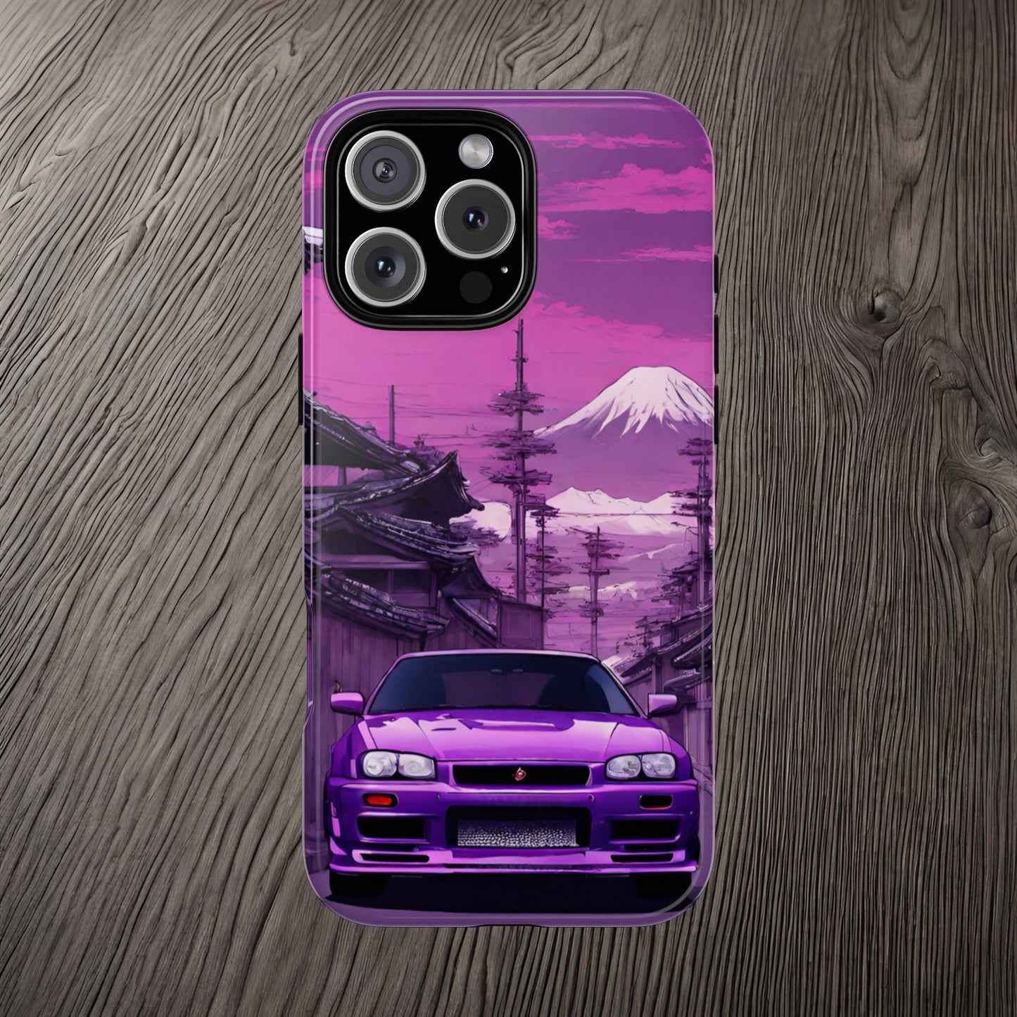 Nissan Skyline R34 Mt Fuji-Dual Layer Ultra Tough Phone Case Printify by The Night Shift Automotive Apparel