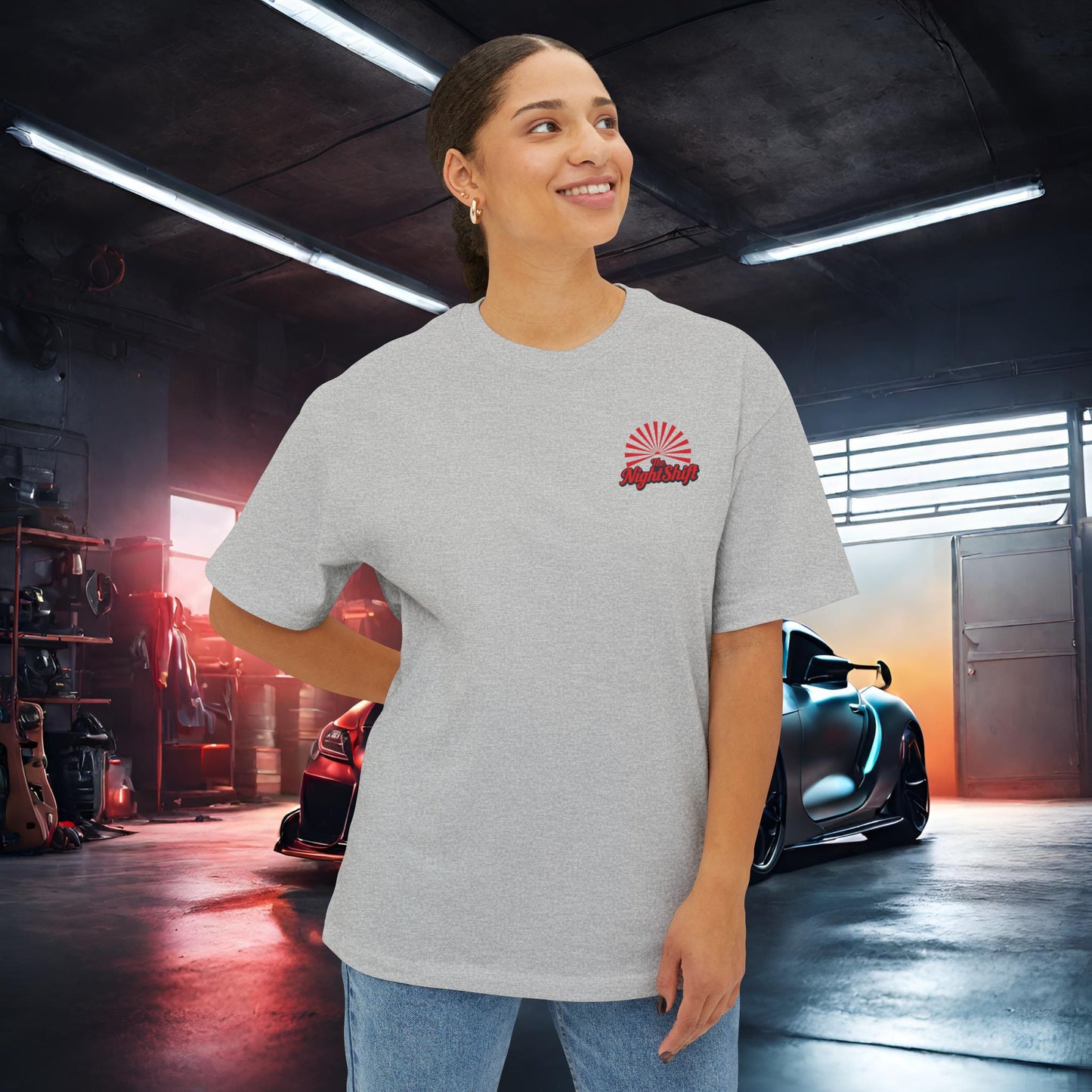 Good Vibes Panda-Premium, Ultra Soft Unisex Oversized Boxy Tee Printify by The Night Shift Automotive Apparel