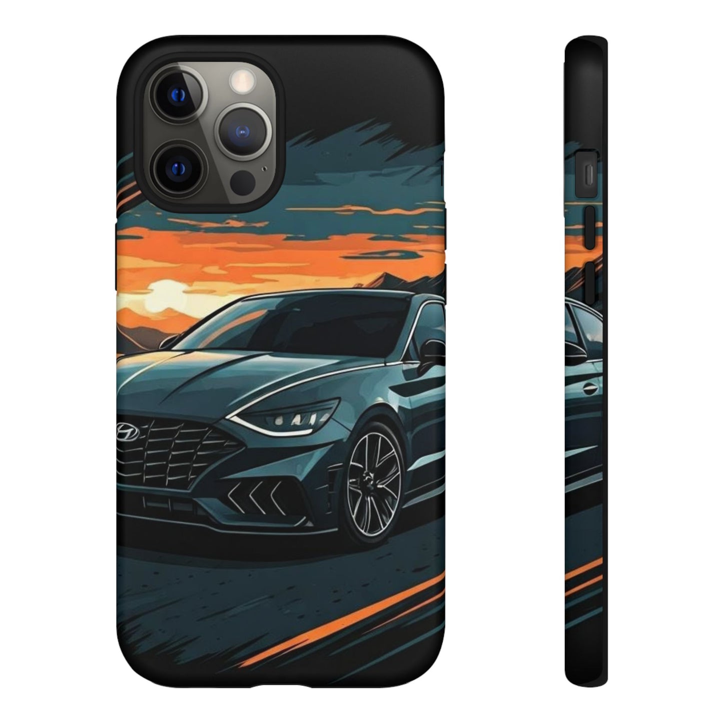 Hyundai Sonata-Sunset Drive-Dual Layer Ultra Tough Phone Case iPhone 12 Pro Max Matte Printify by The Night Shift Automotive Apparel