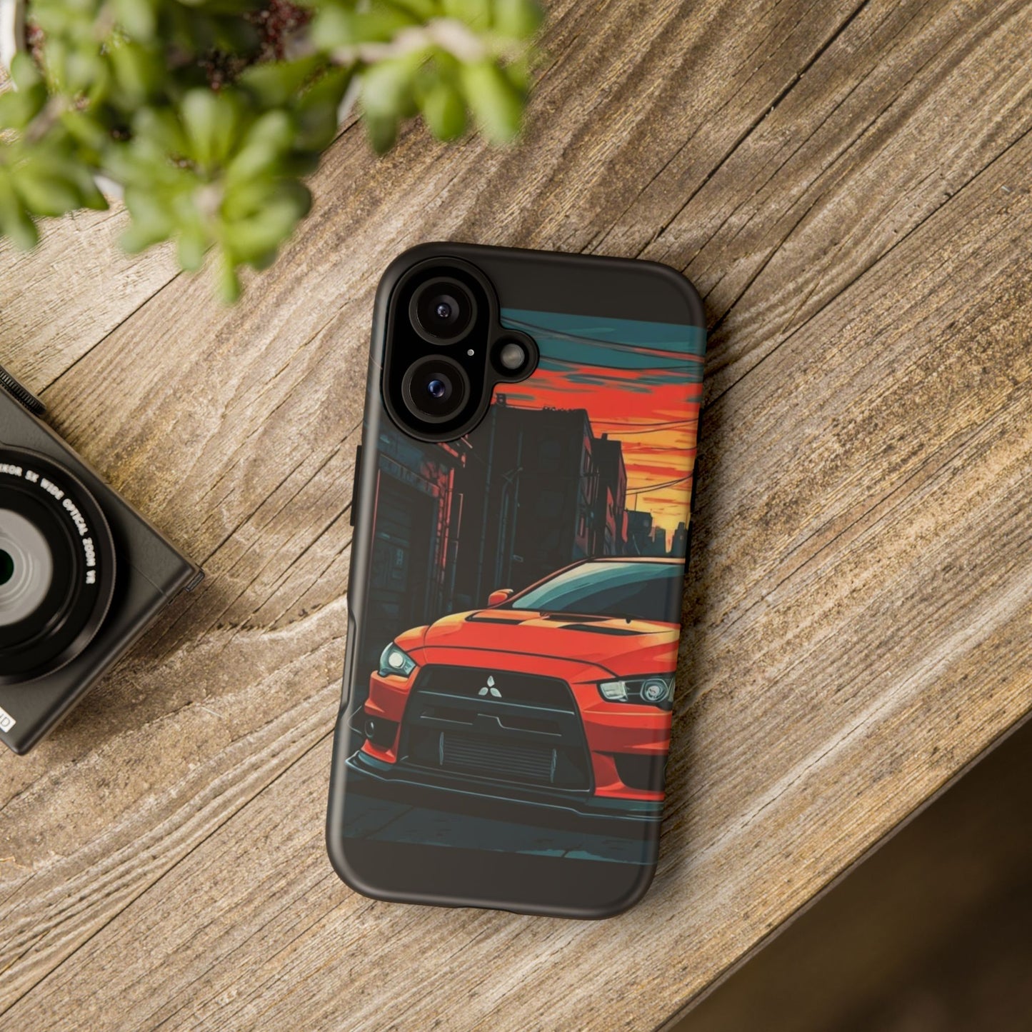 Mitsubishi Evo X Street Life-Dual Layer Ultra Tough Phone Case iPhone 16 Matte Printify by The Night Shift Automotive Apparel