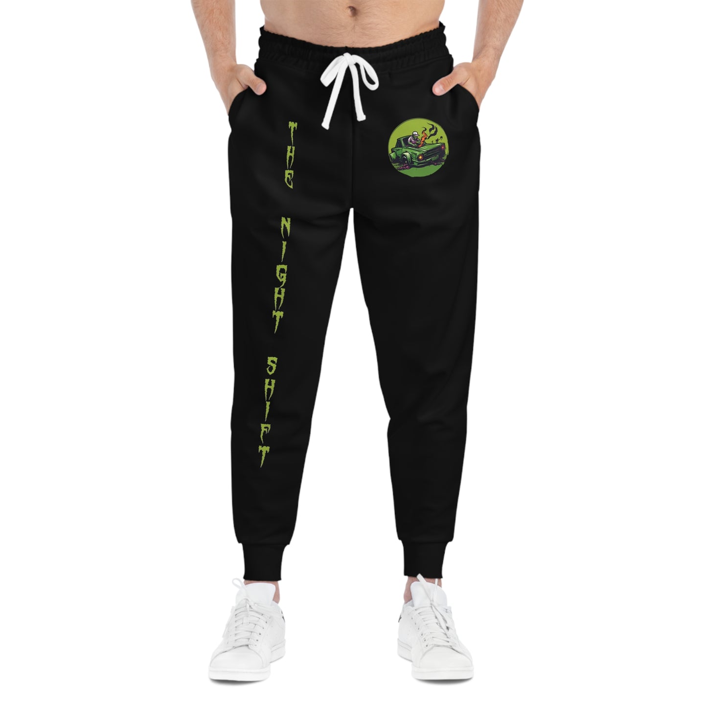 Undead Gearhead-Premium, Ultra Soft Athletic Joggers Seam thread color automatically matched to design Printify by The Night Shift Automotive Apparel