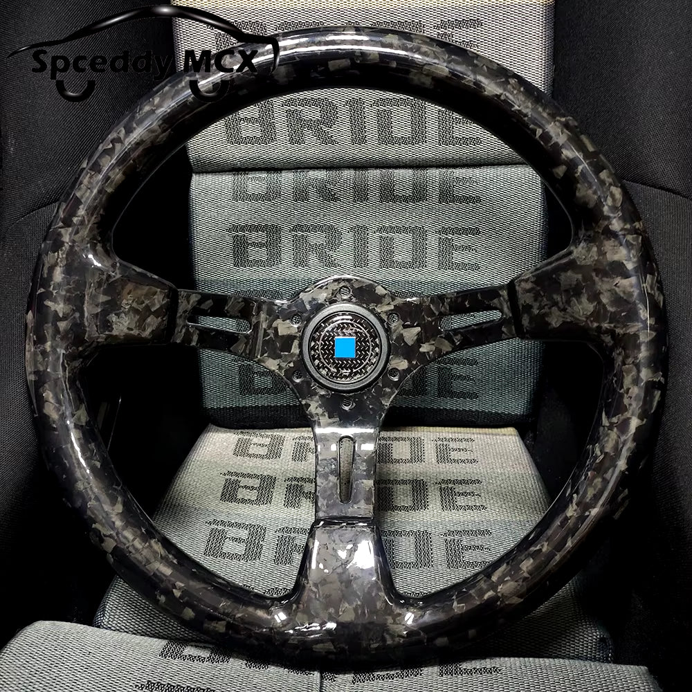 Real Forged Carbon Fiber 340mm Steering Wheel The Night Shift Performance Street Gear by The Night Shift Automotive Apparel