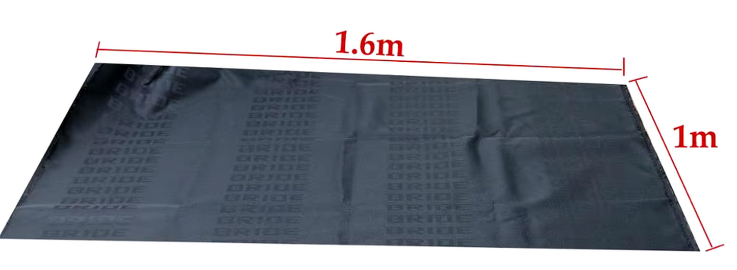 1Pcs JDM Style High Quality Hyper Bride Recaro Seats Fabric Racing Car Seat Cover Headliner Door Panel Cloth 100CM X160Cm Bride Black The Night Shift Performance Street Gear by The Night Shift Automotive Apparel