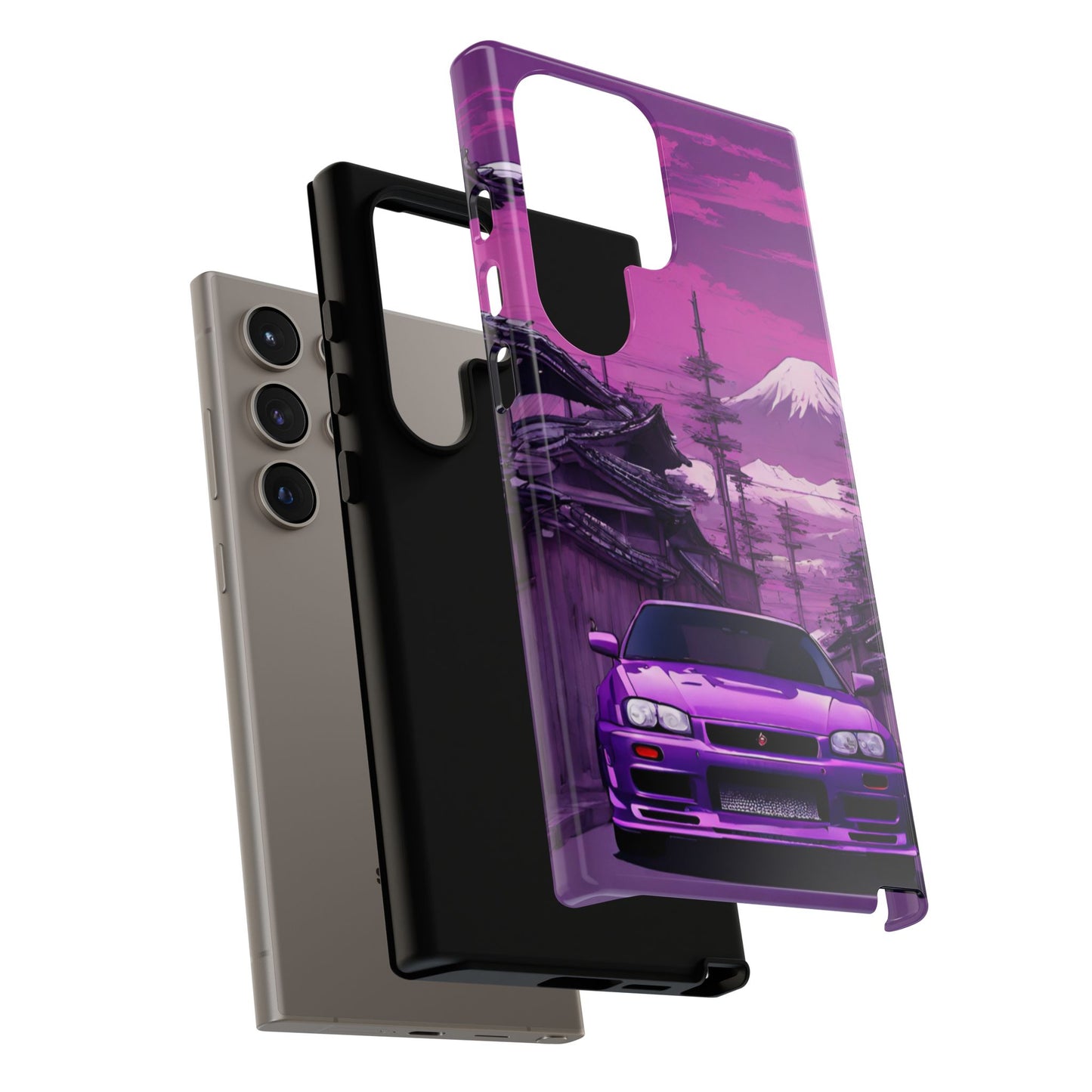 Nissan Skyline R34 Mt Fuji-Dual Layer Ultra Tough Phone Case Printify by The Night Shift Automotive Apparel