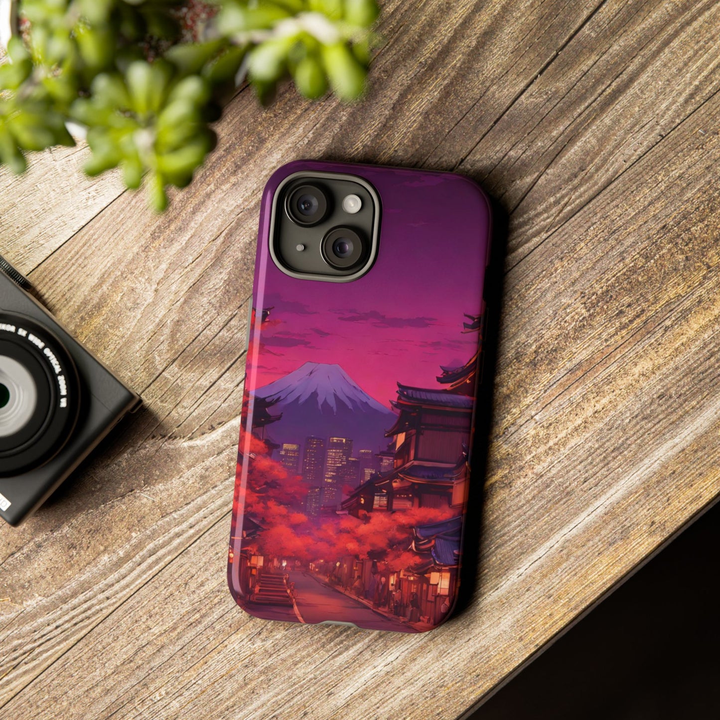 Traditional Japanese Village Countryside-Dual Layer Ultra Tough Phone Case iPhone 15 Glossy Printify by The Night Shift Automotive Apparel