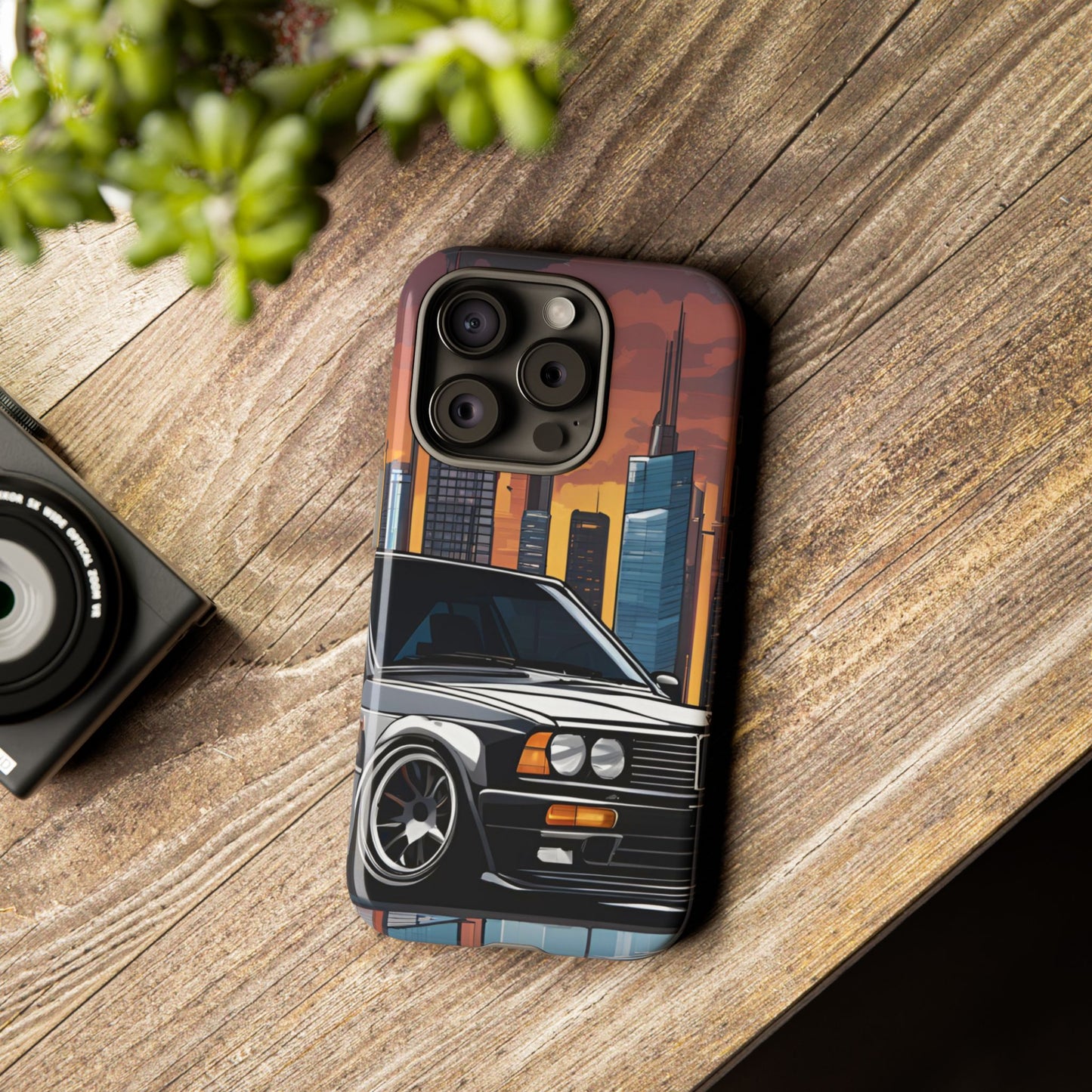 BMW E30 M3-Dual Layer Ultra Tough Phone Case iPhone 15 Pro Glossy Printify by The Night Shift Automotive Apparel
