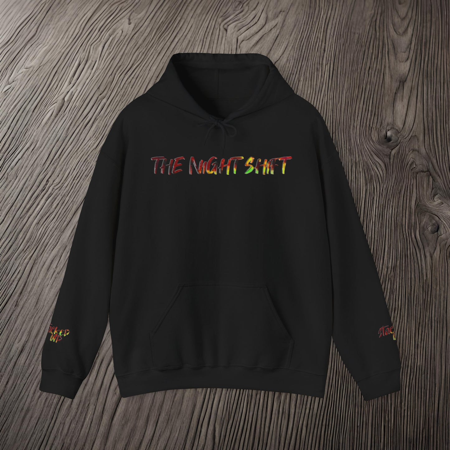 Stacked Up Track Tire Day Synthwave-Premium, Ultra Soft Unisex Hoodie Printify by The Night Shift Automotive Apparel