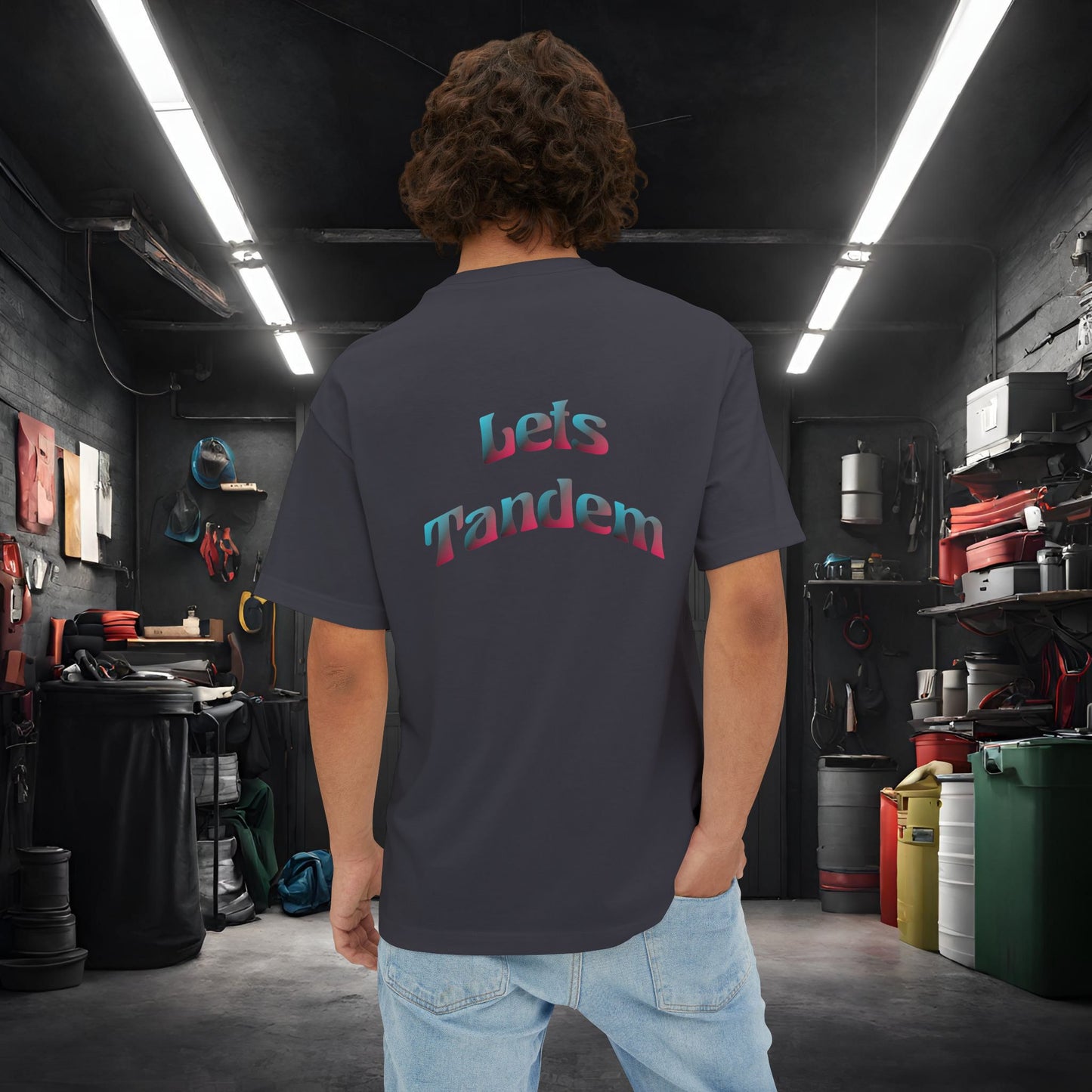 Lets Tandem-Premium, Ultra Soft, Unisex Oversized Boxy Tee Printify by The Night Shift Automotive Apparel