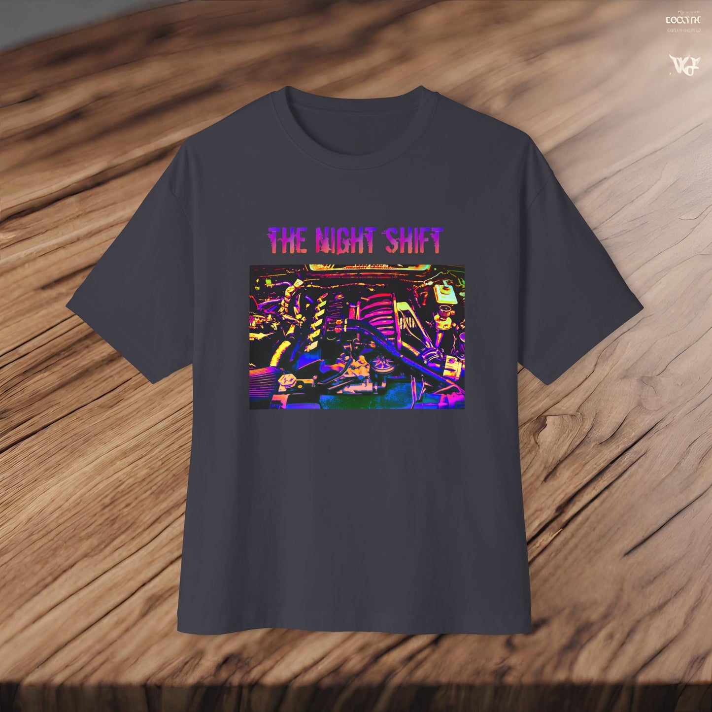 S50B32 Synthwave-Premium, Ultra Soft Unisex Oversized Boxy Tee Printify by The Night Shift Automotive Apparel