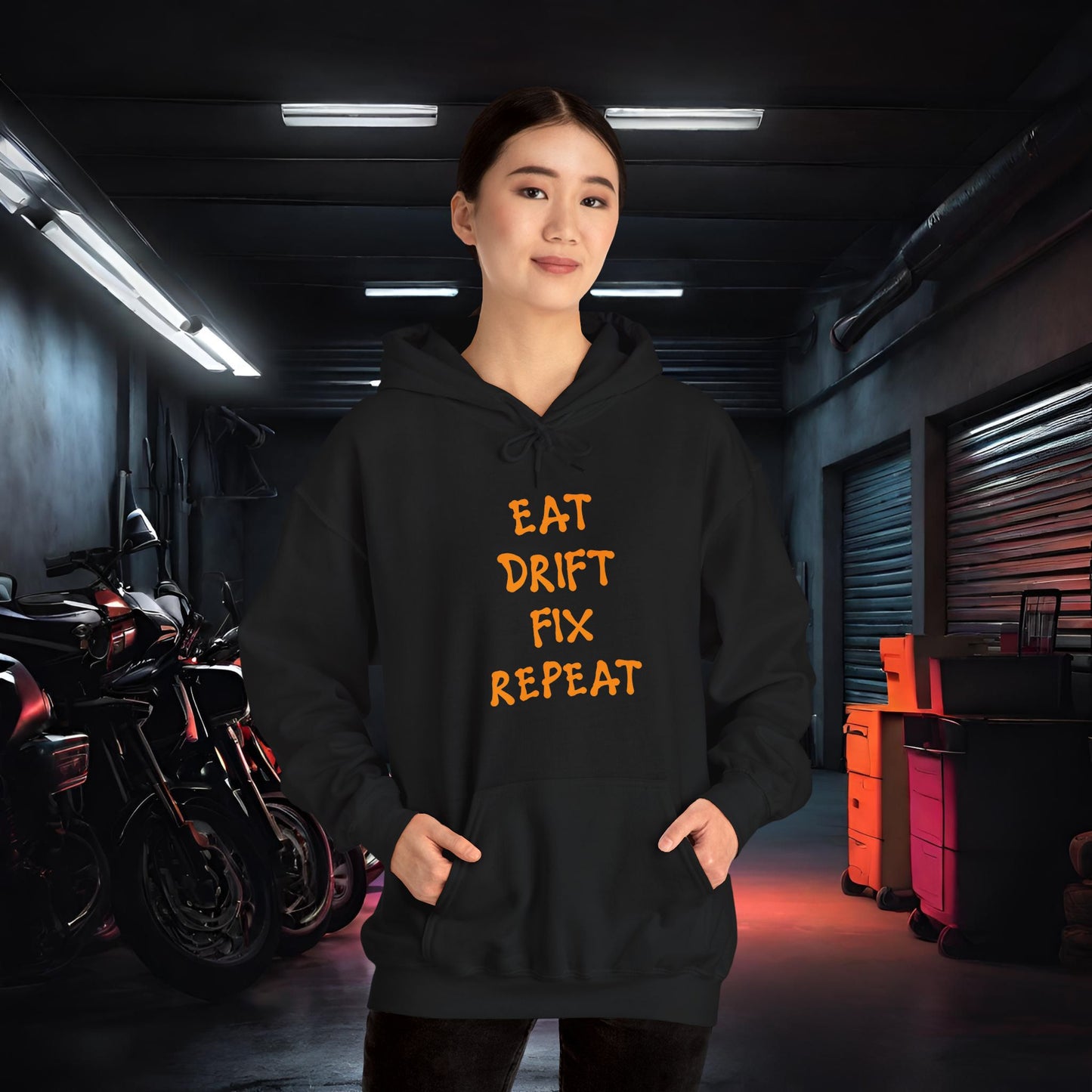 Eat, Drift, Fix, Repeat. I'll Sleep When I'm Dead-Ultra Soft, Premium Hoodie Printify by The Night Shift Automotive Apparel