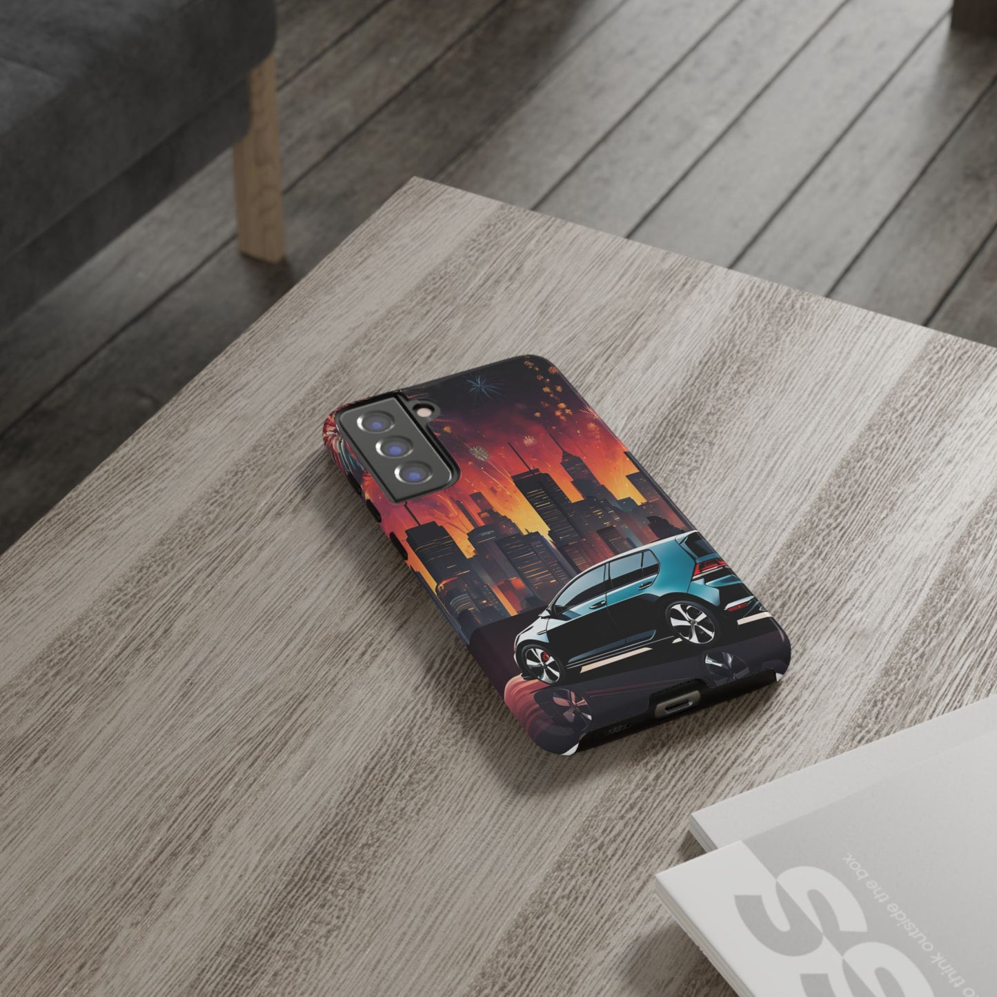 Volkswagon Golf GTI Fireworks-Dual Layer Ultra Tough Phone Case Samsung Galaxy S21 FE Glossy Printify by The Night Shift Automotive Apparel
