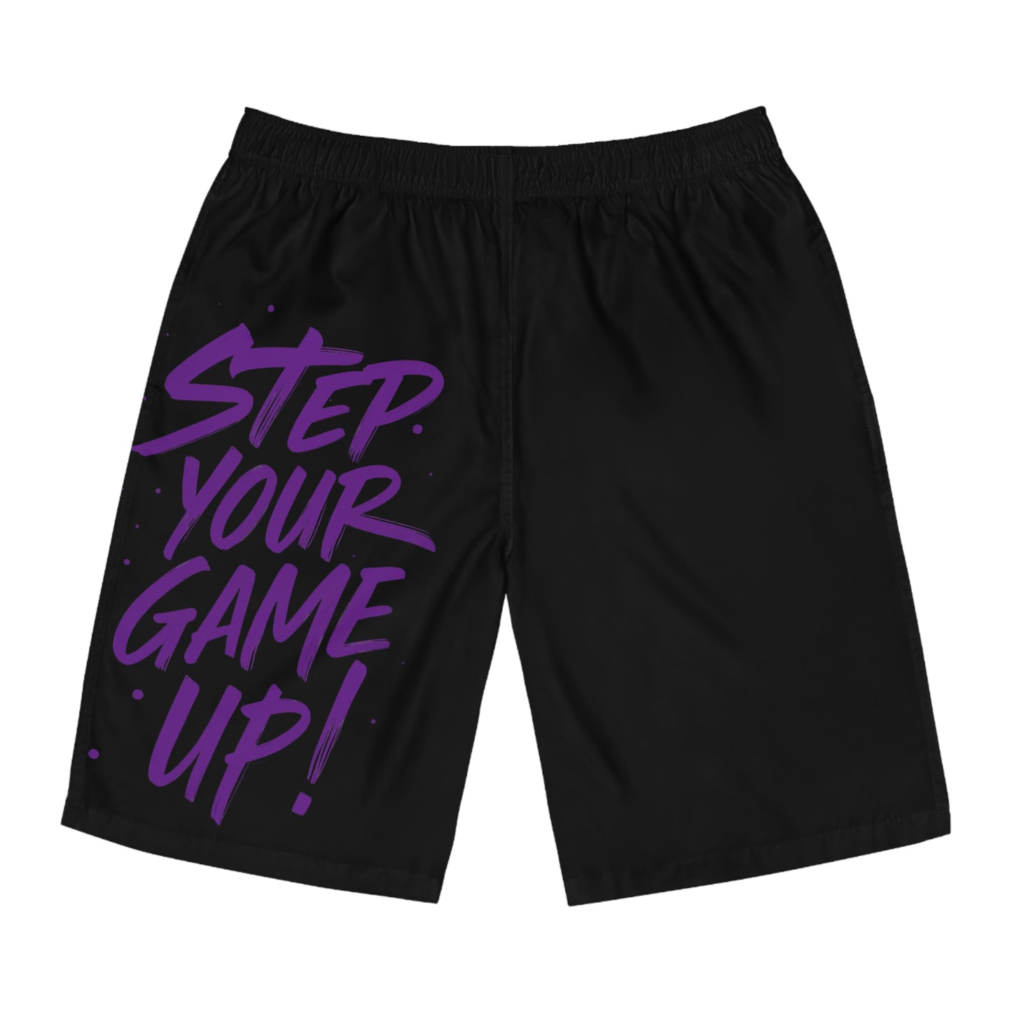 Step Your Game Up - Men's Relaxed Fit Board Shorts Printify by The Night Shift Automotive Apparel