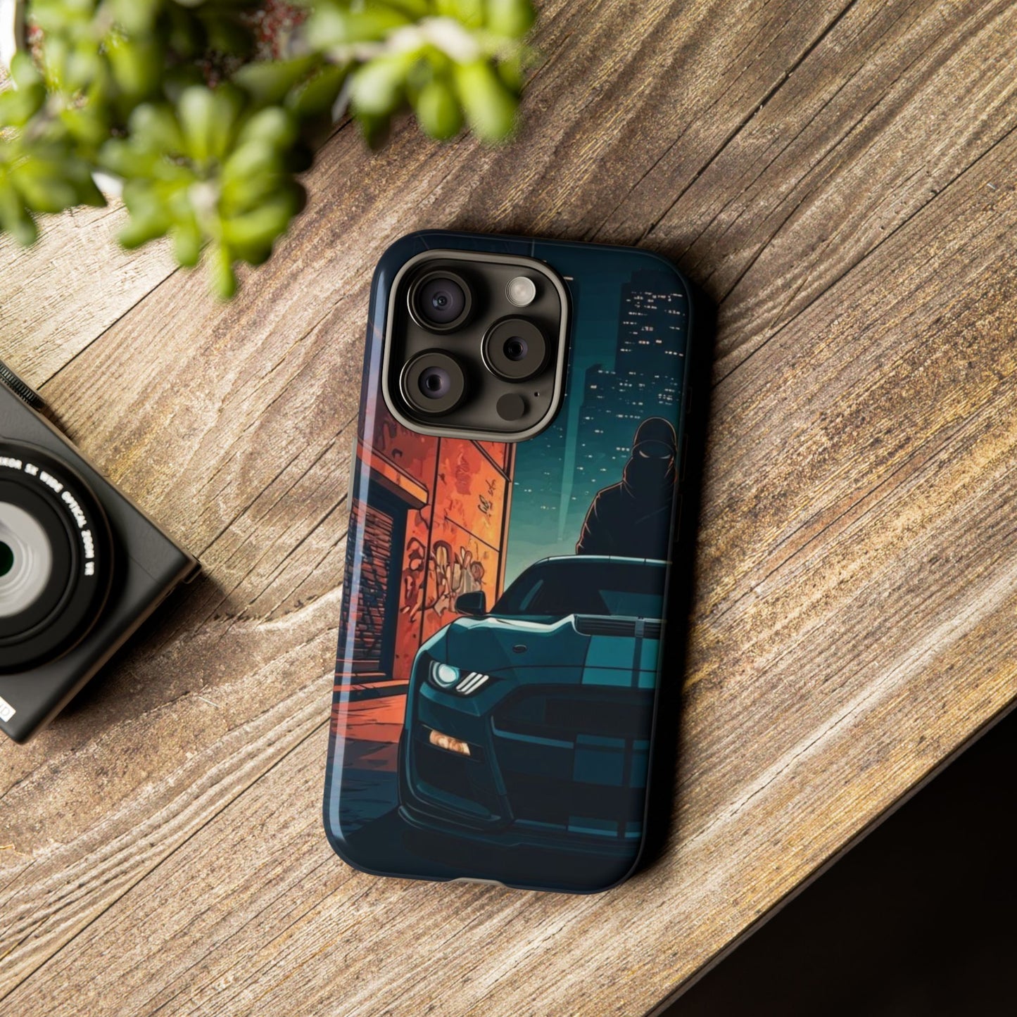 Ford Mustang Shelby GT350 Street Life-Dual Layer Ultra Tough Phone Case iPhone 15 Pro Glossy Printify by The Night Shift Automotive Apparel